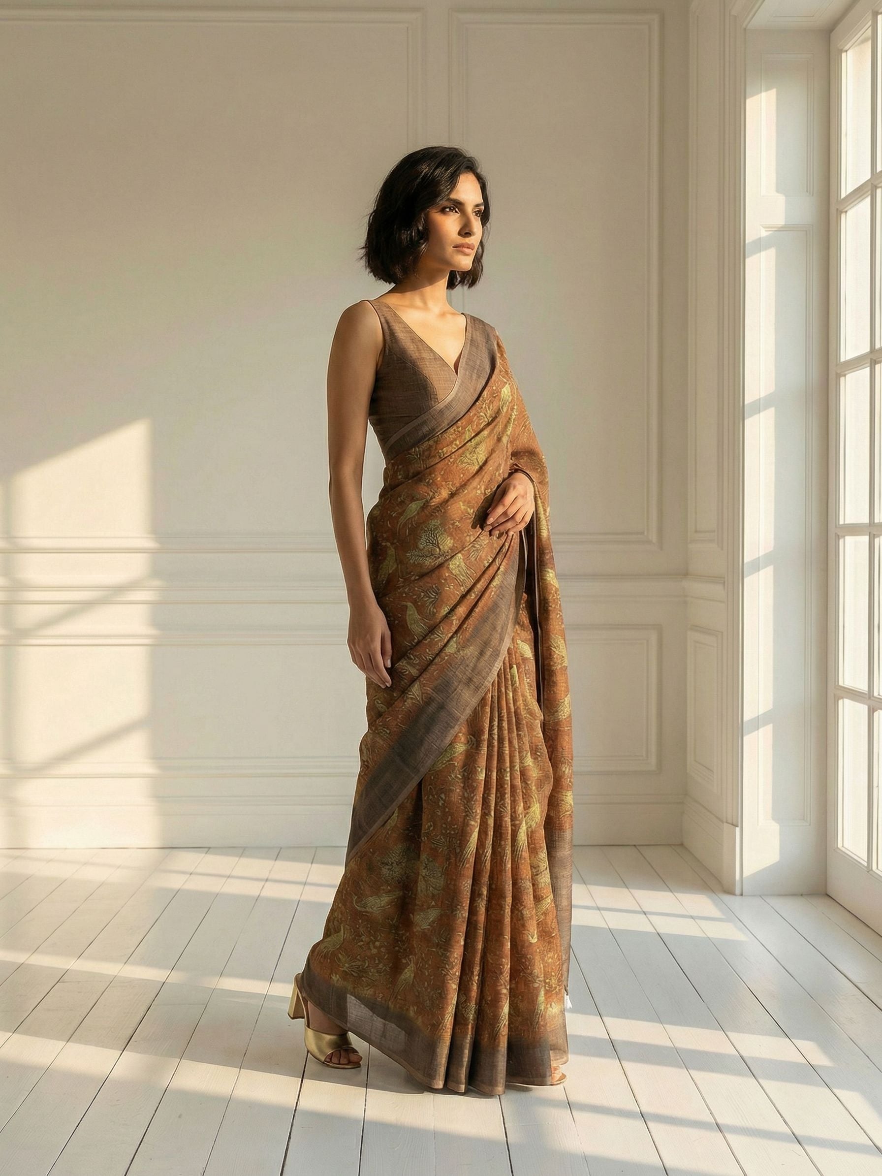Chocolate Forest Saree