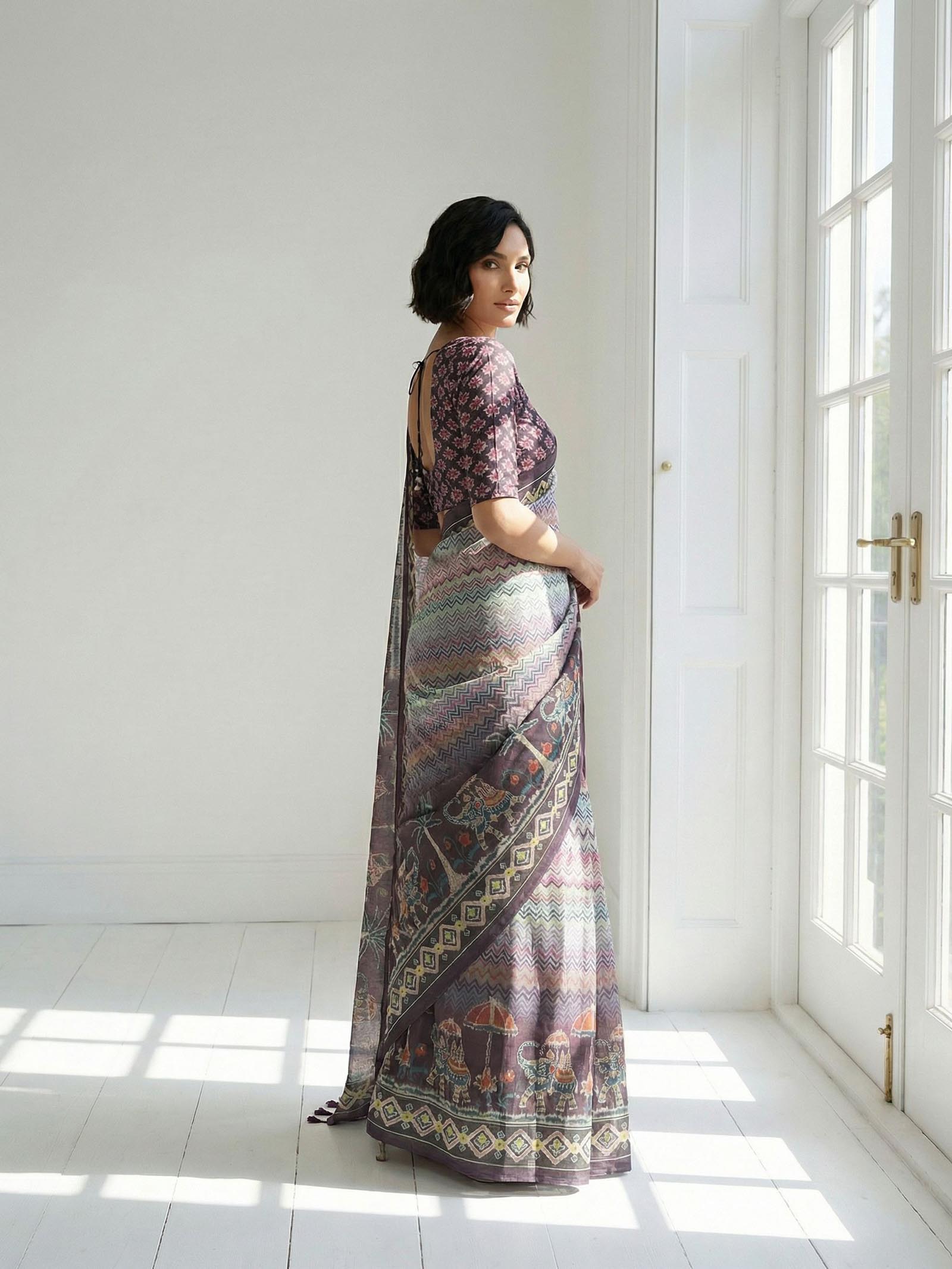 Elephant’s Echo Saree