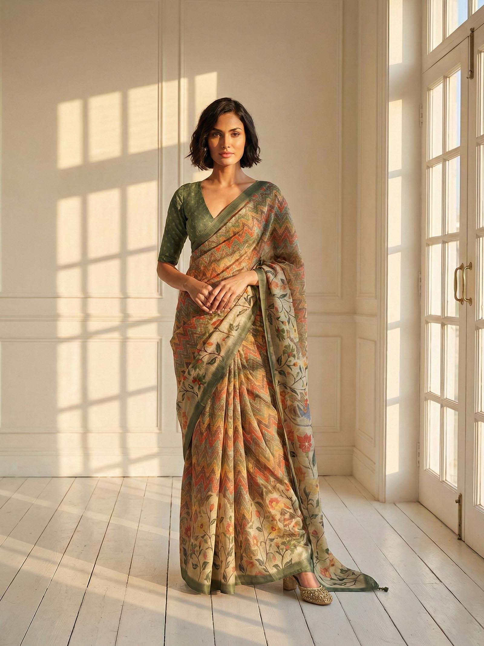 Amber Autumn Saree
