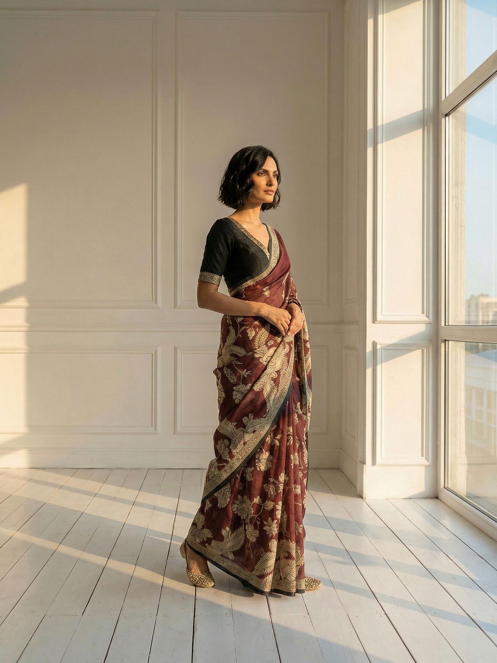 Peacock Floral Saree