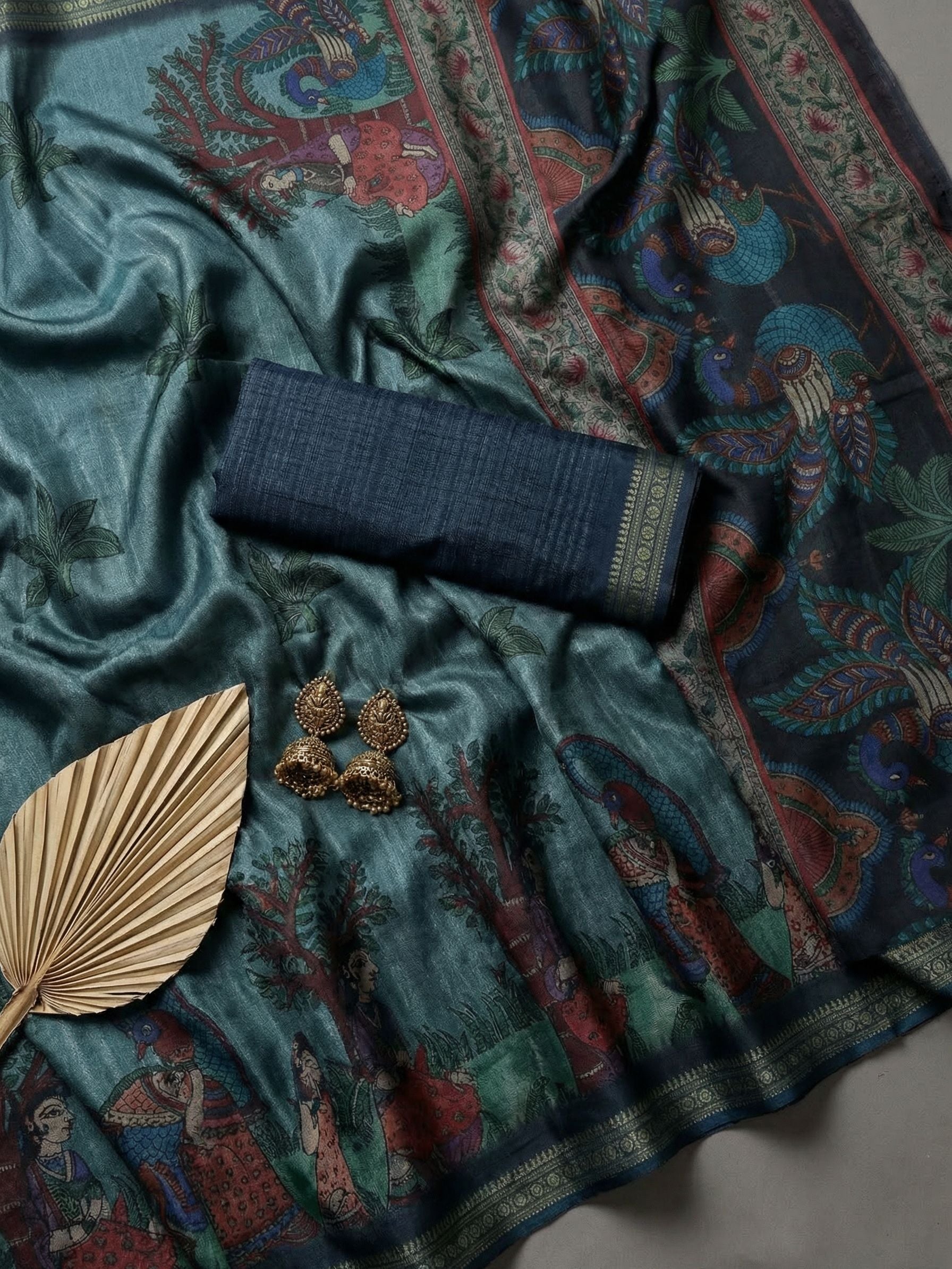 Peacock Blue Saree