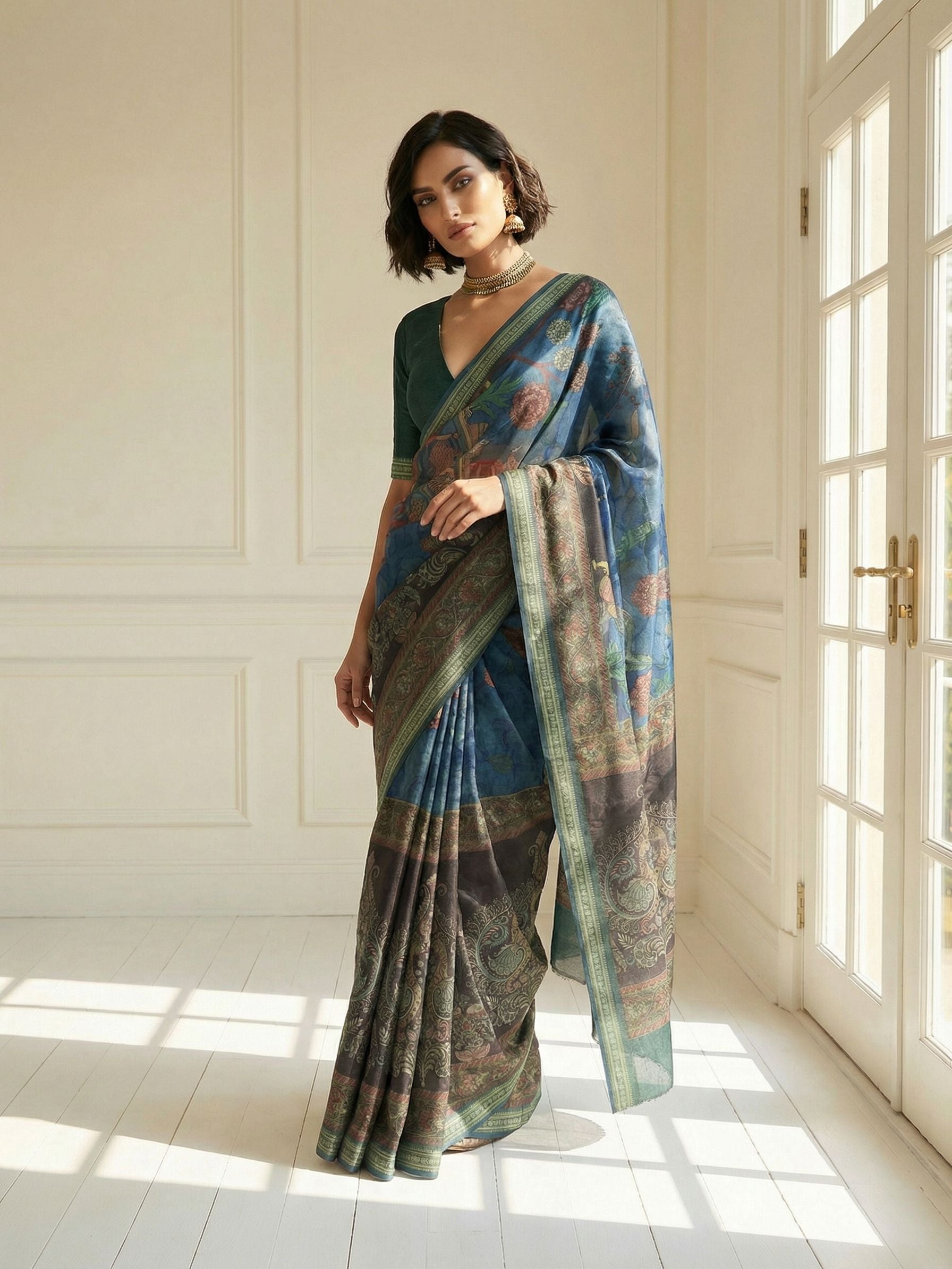 Blue Shade Saree