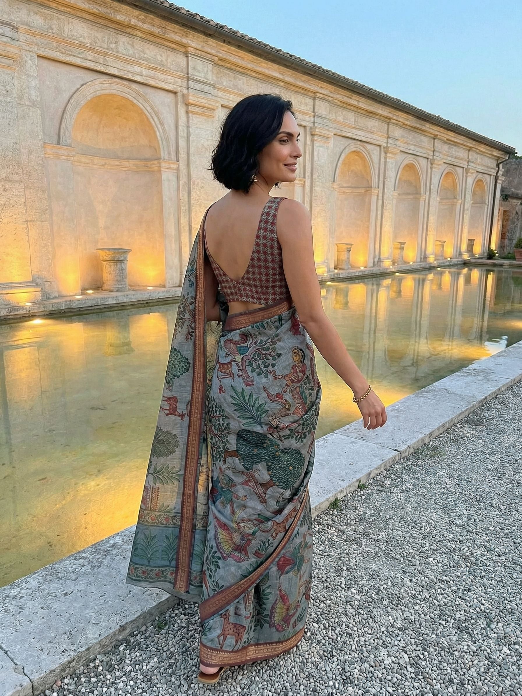 Tree Grey Saree