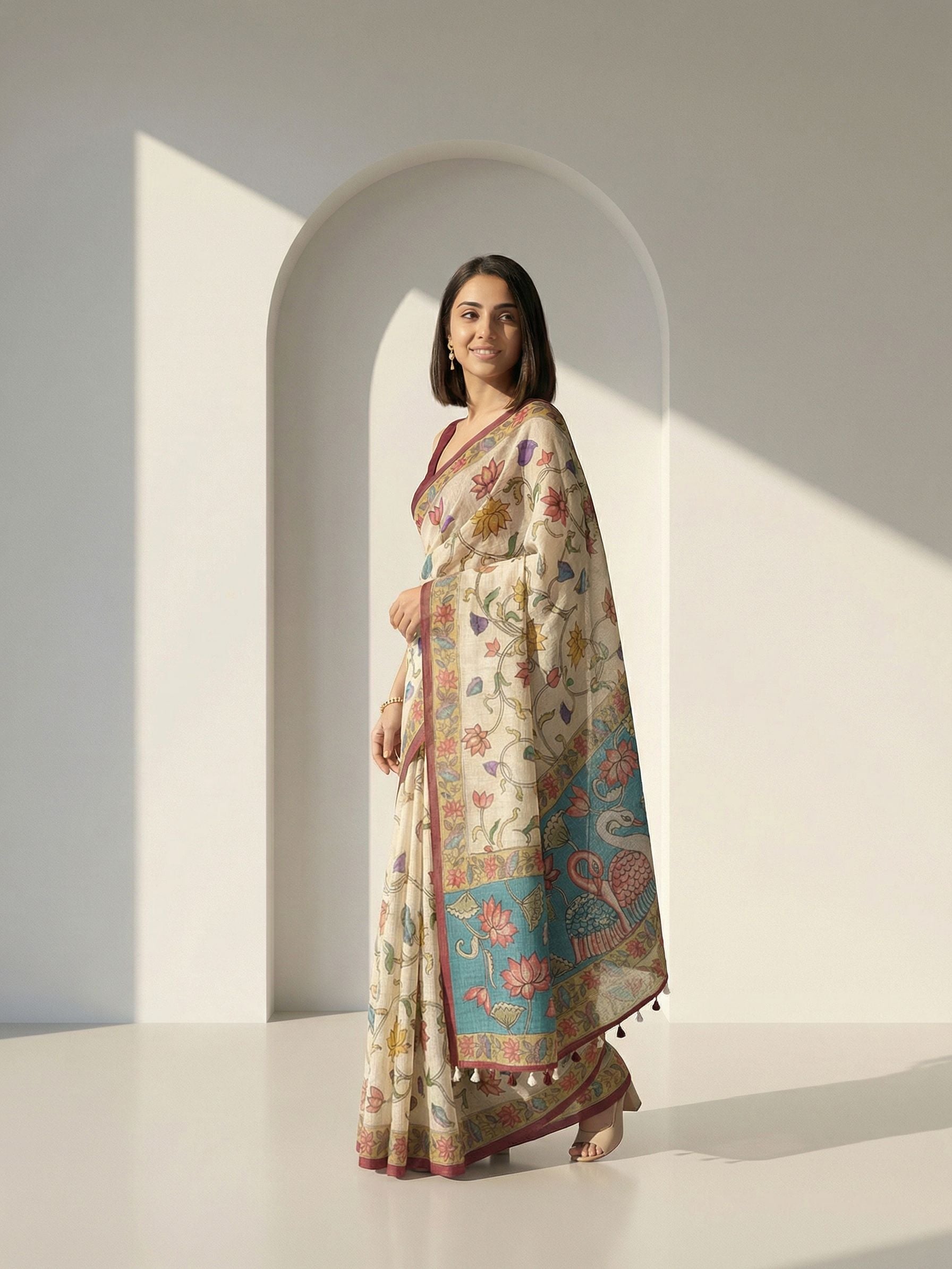 Lotus Pichwai Saree
