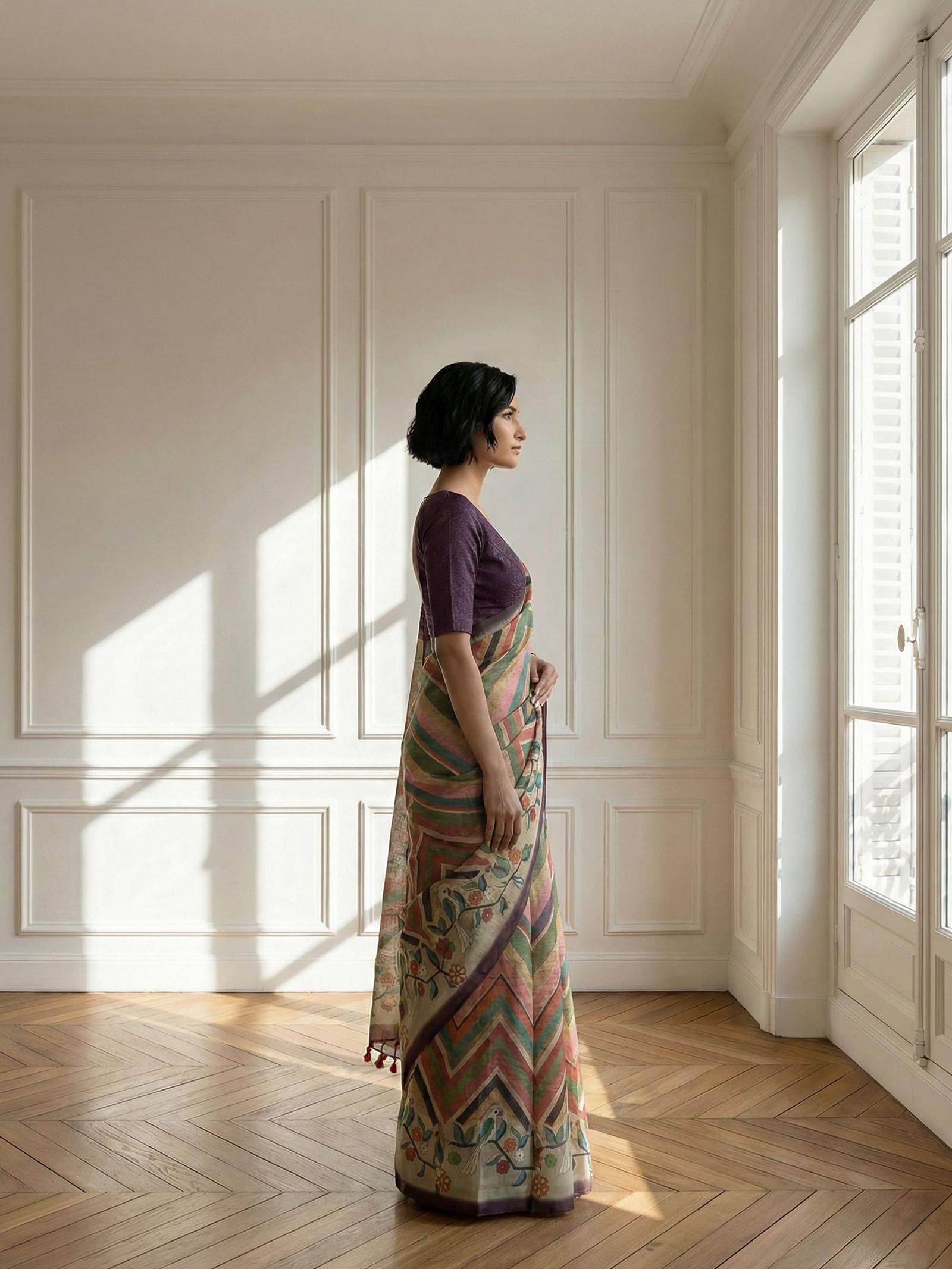 Zig zag Saree