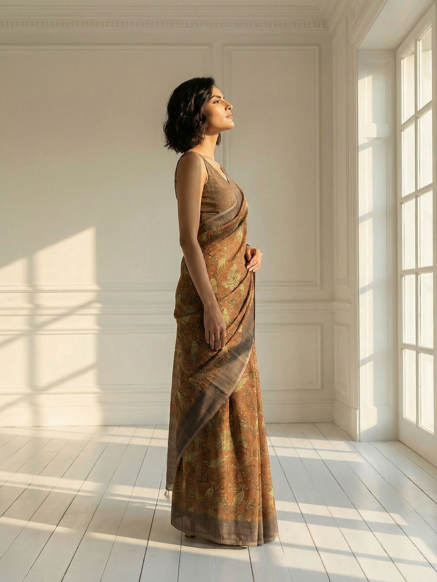 Chocolate Forest Saree
