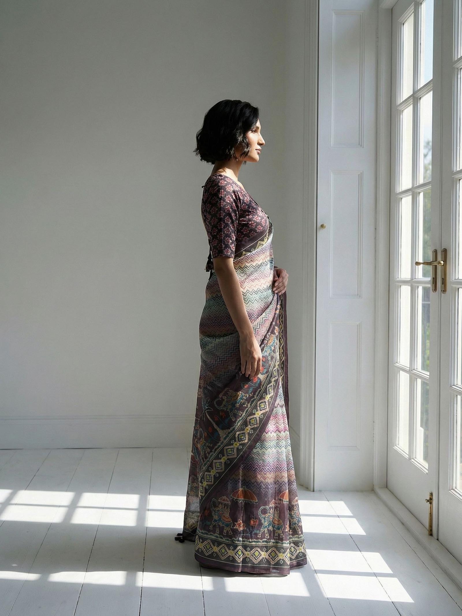 Elephant’s Echo Saree