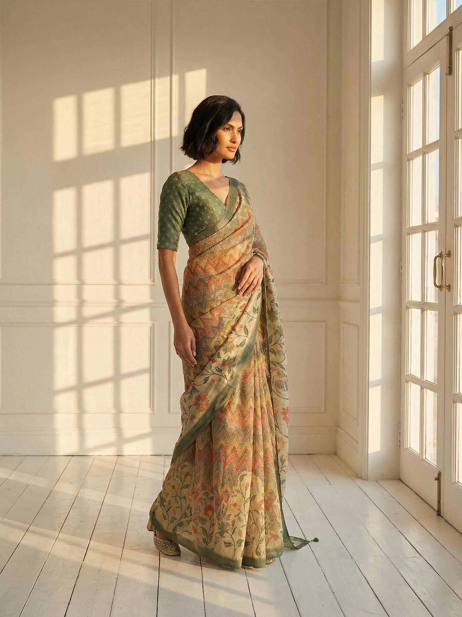 Amber Autumn Saree