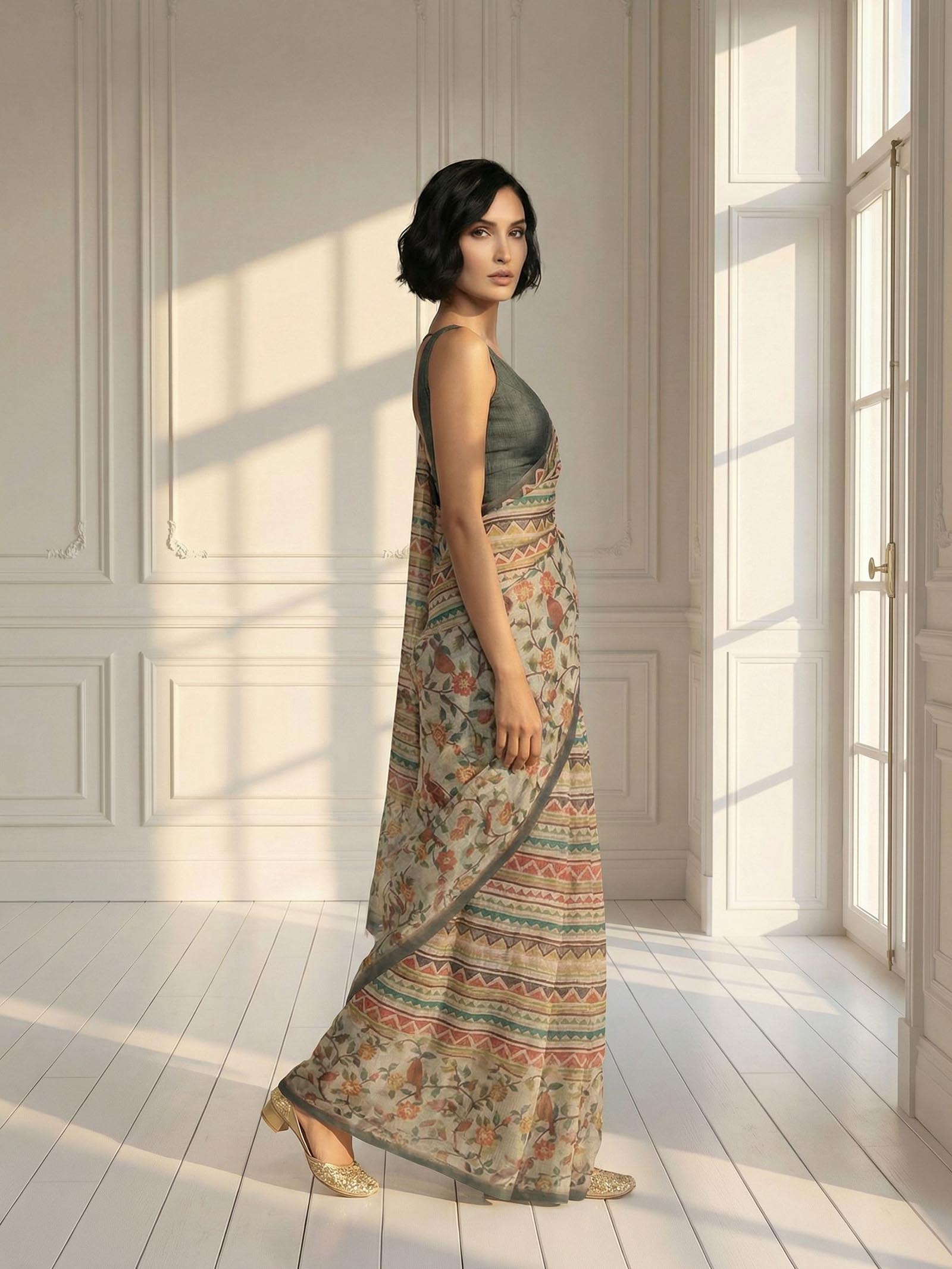 Elegant Bird Saree