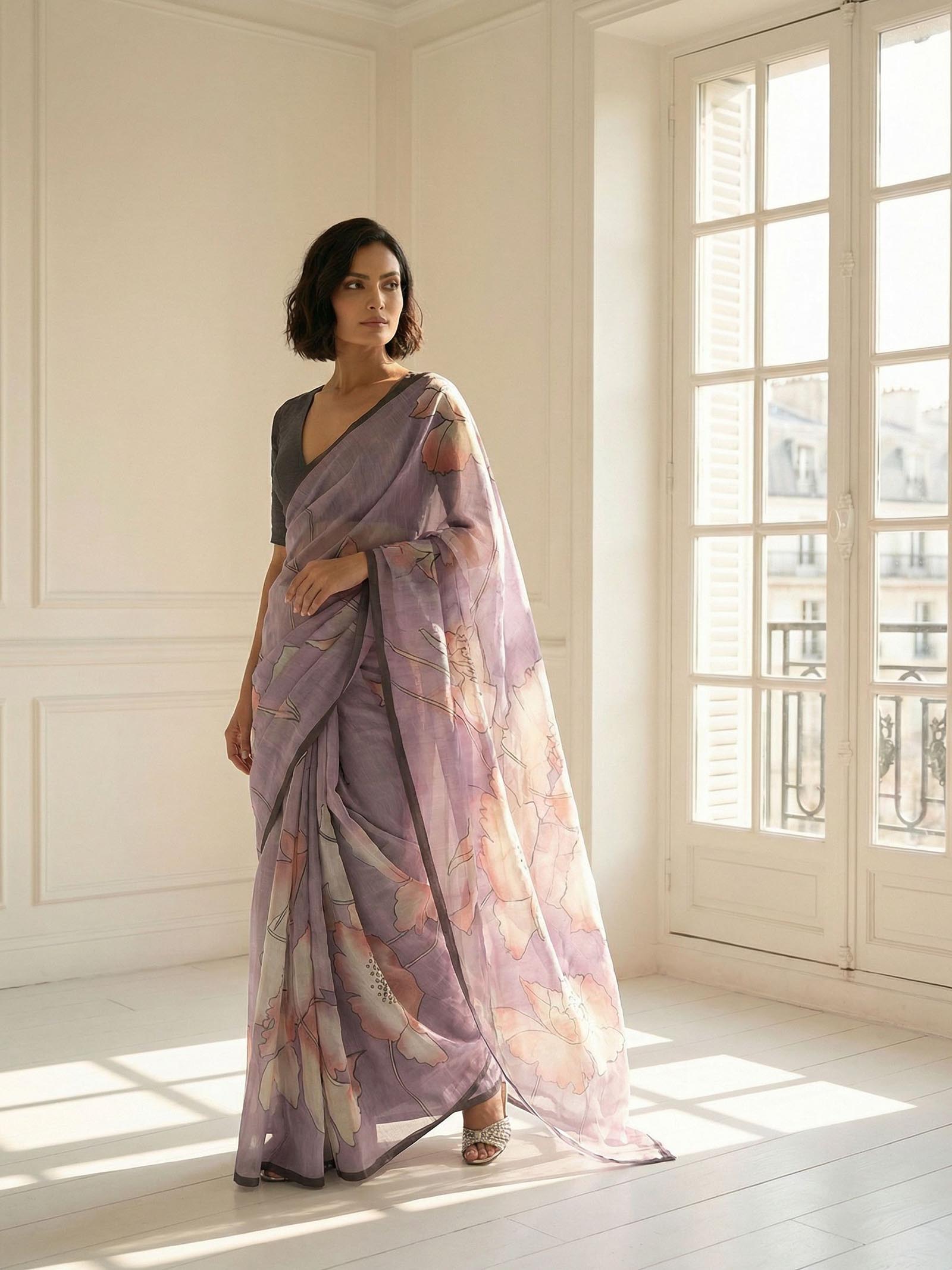 Lavender Luster Saree