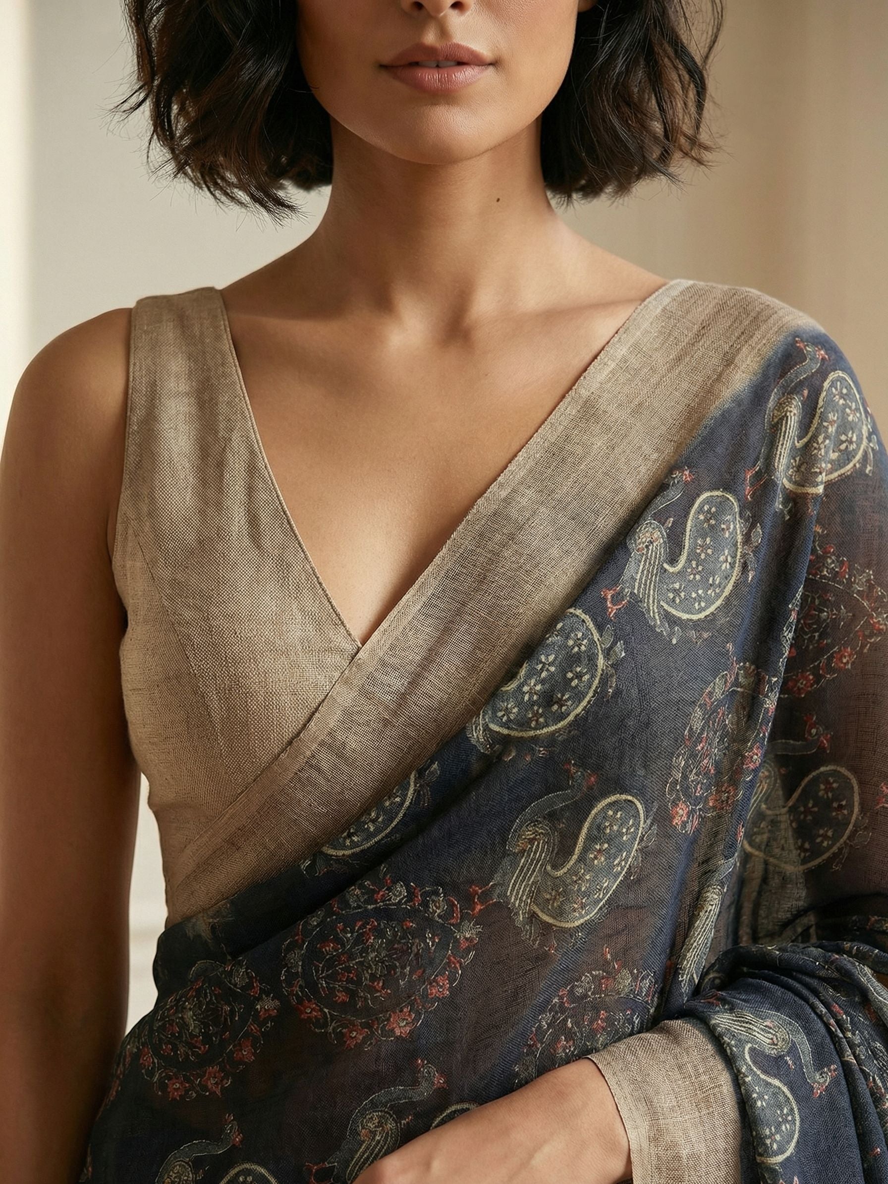 Peacock in Black Saree