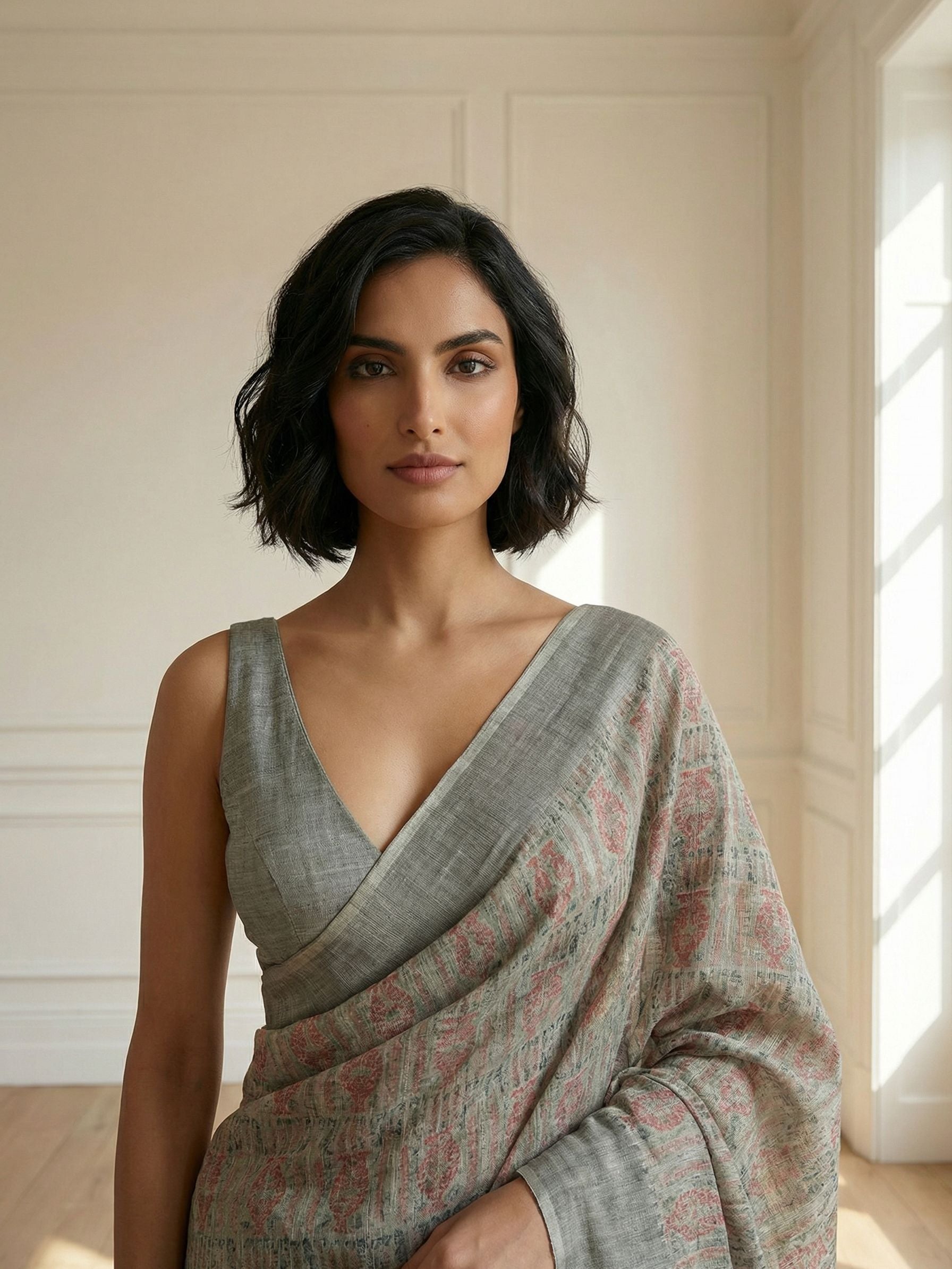 Soft Slate Saree
