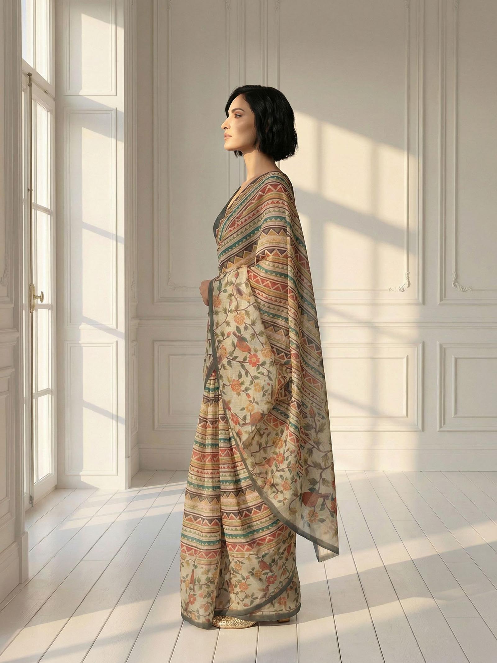Elegant Bird Saree