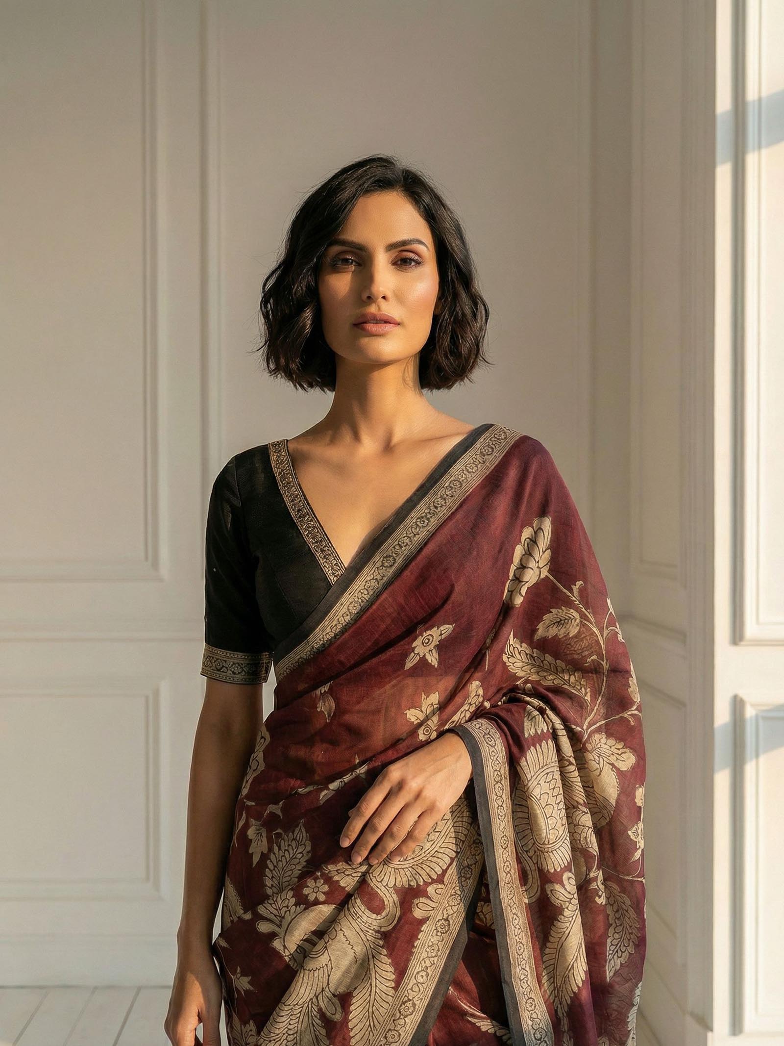 Peacock Floral Saree