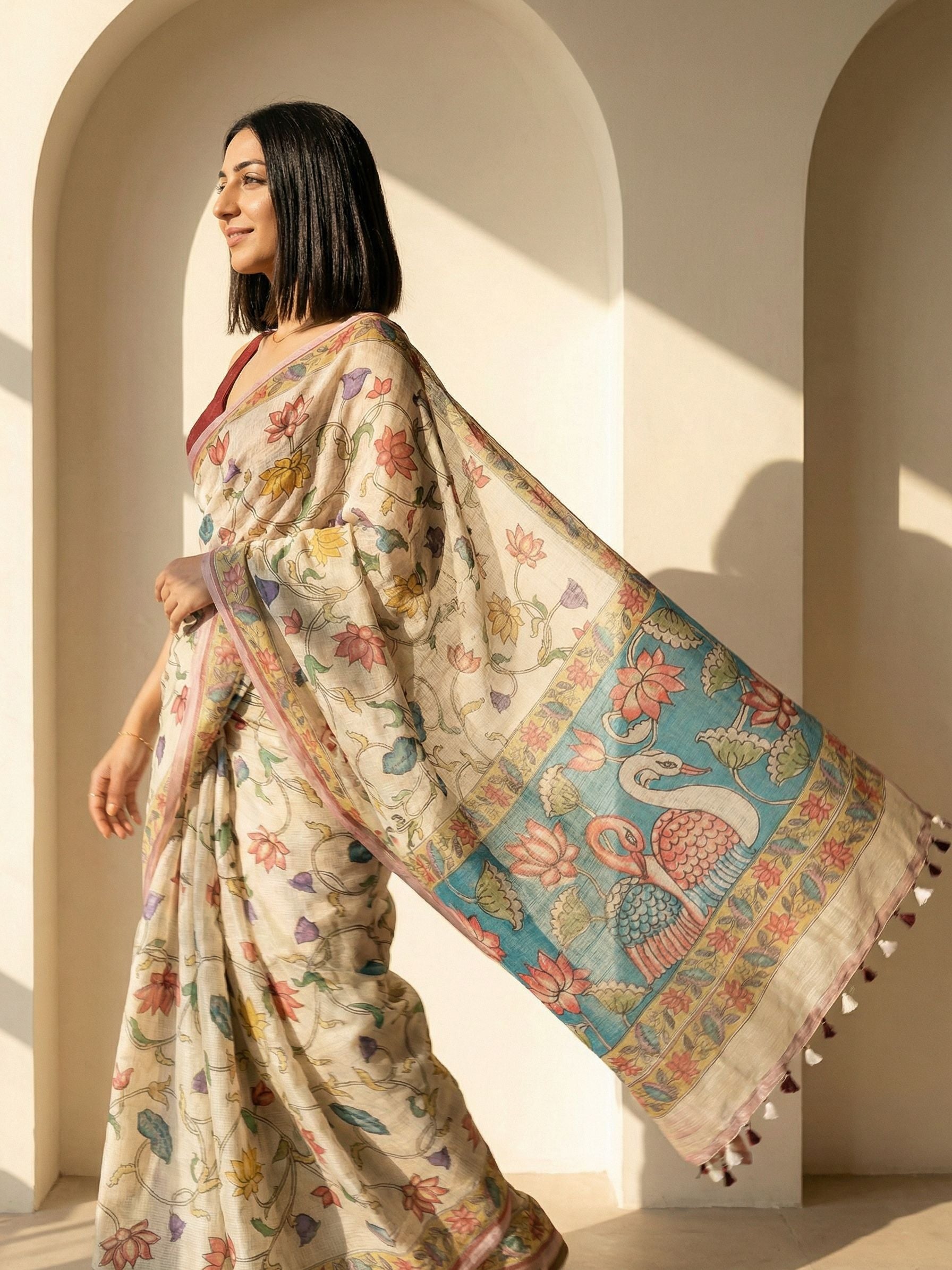 Lotus Pichwai Saree
