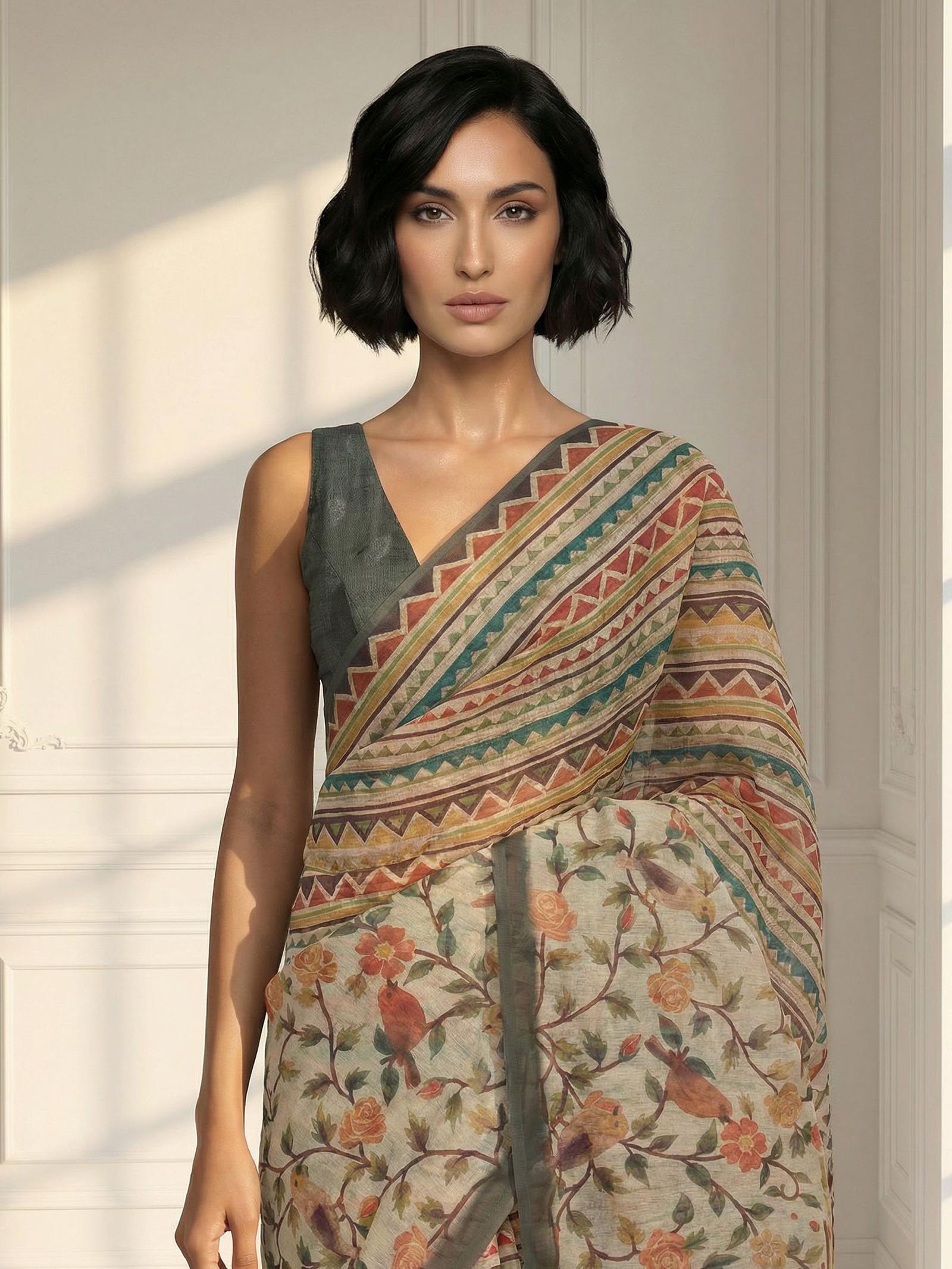 Elegant Bird Saree
