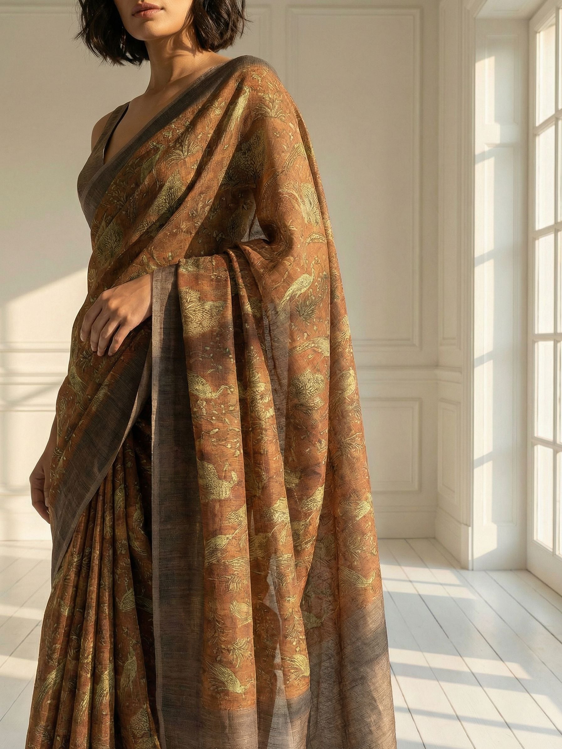 Chocolate Forest Saree