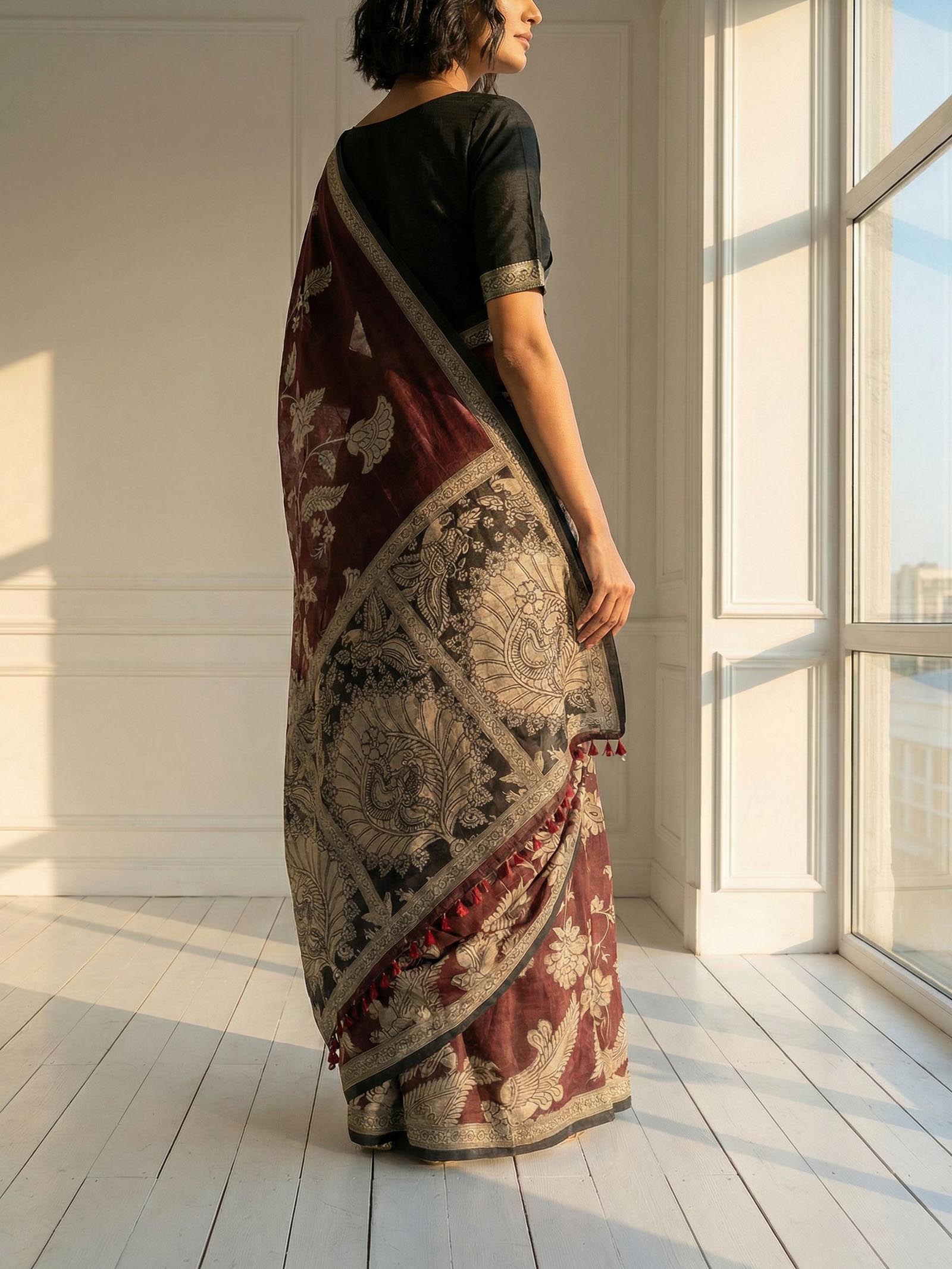 Peacock Floral Saree