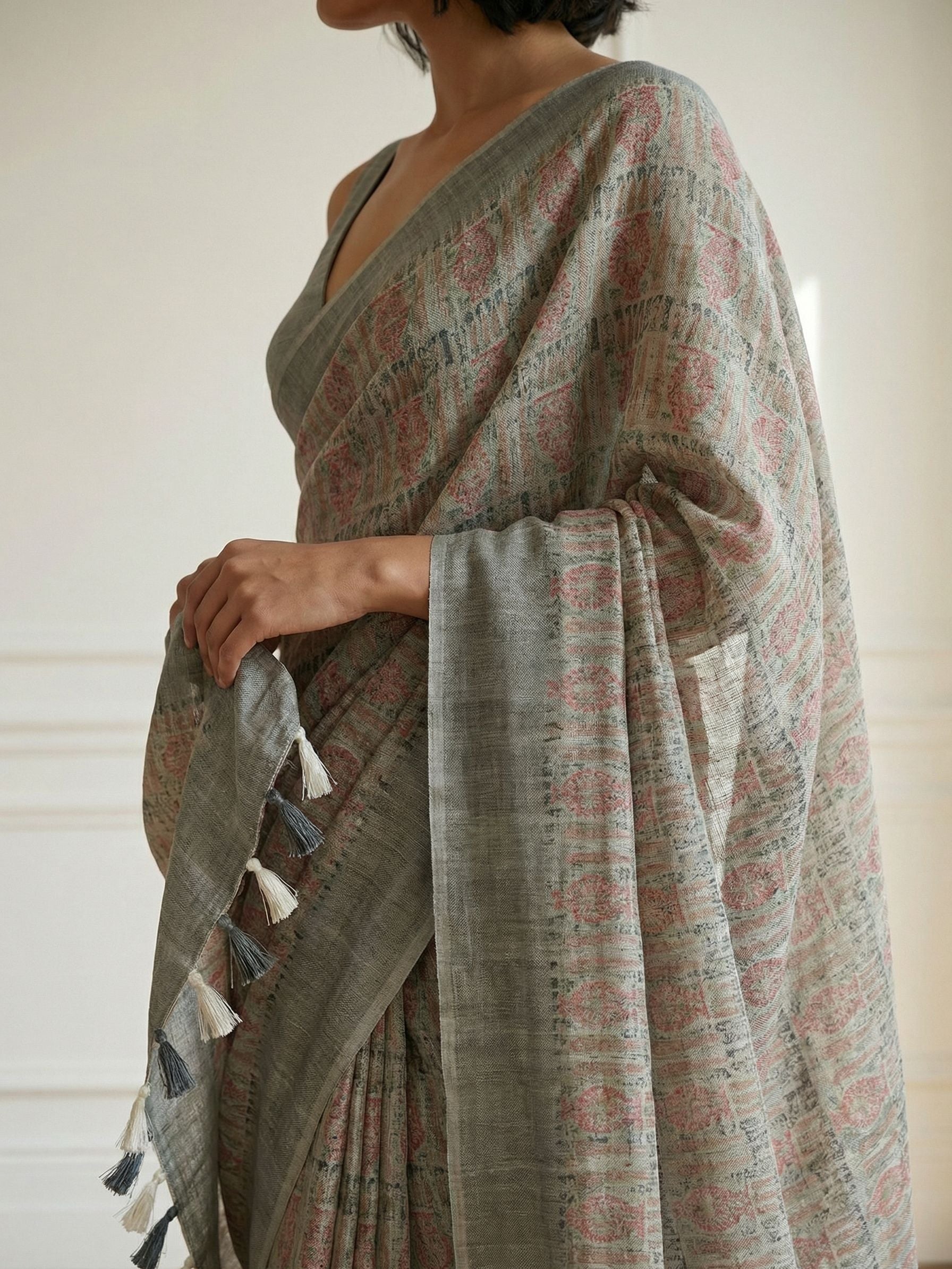 Soft Slate Saree