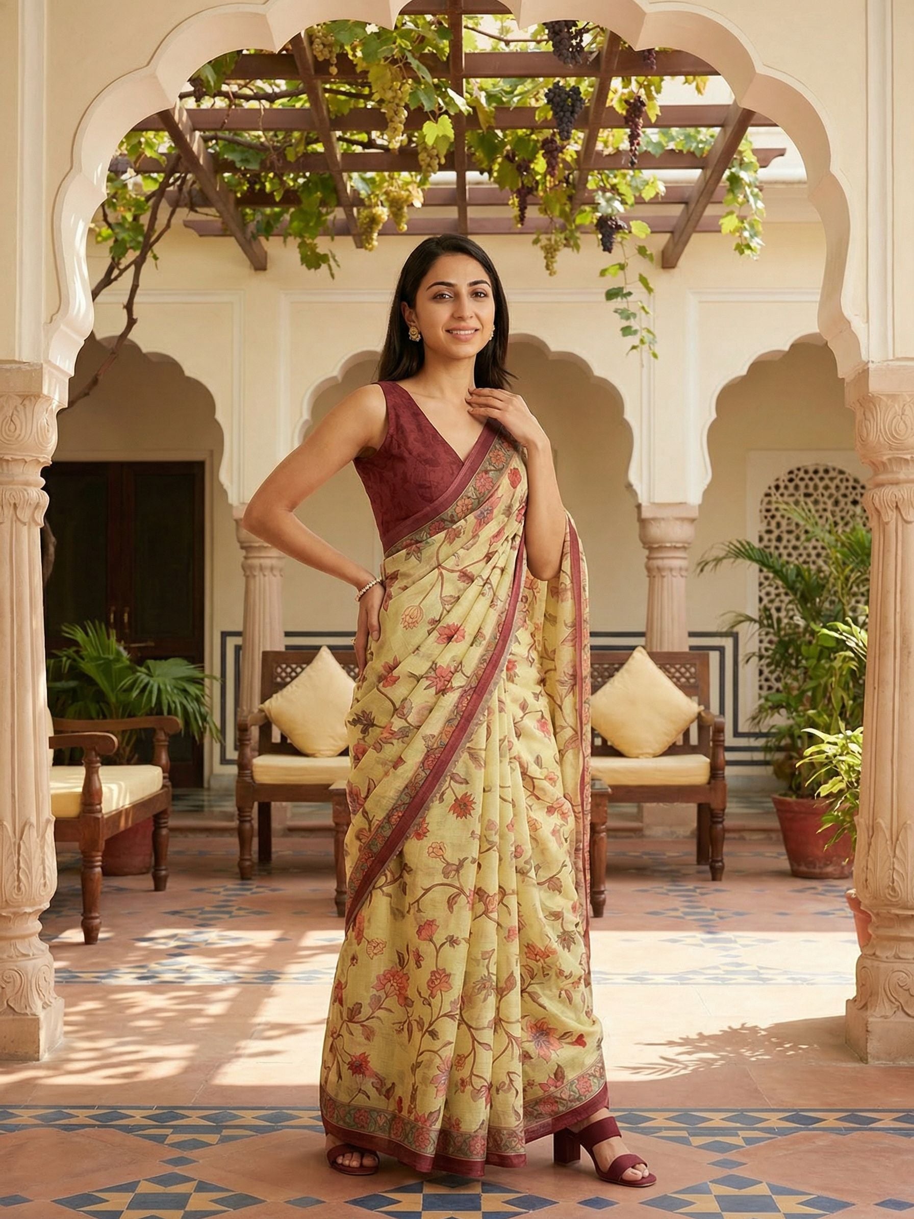 Pastel Floral Saree