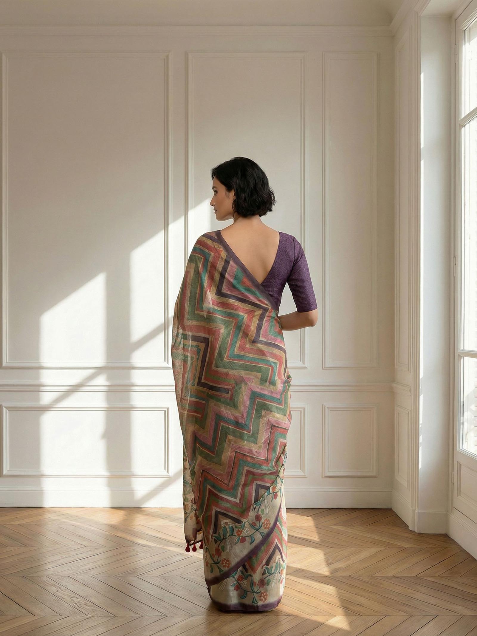Zig zag Saree