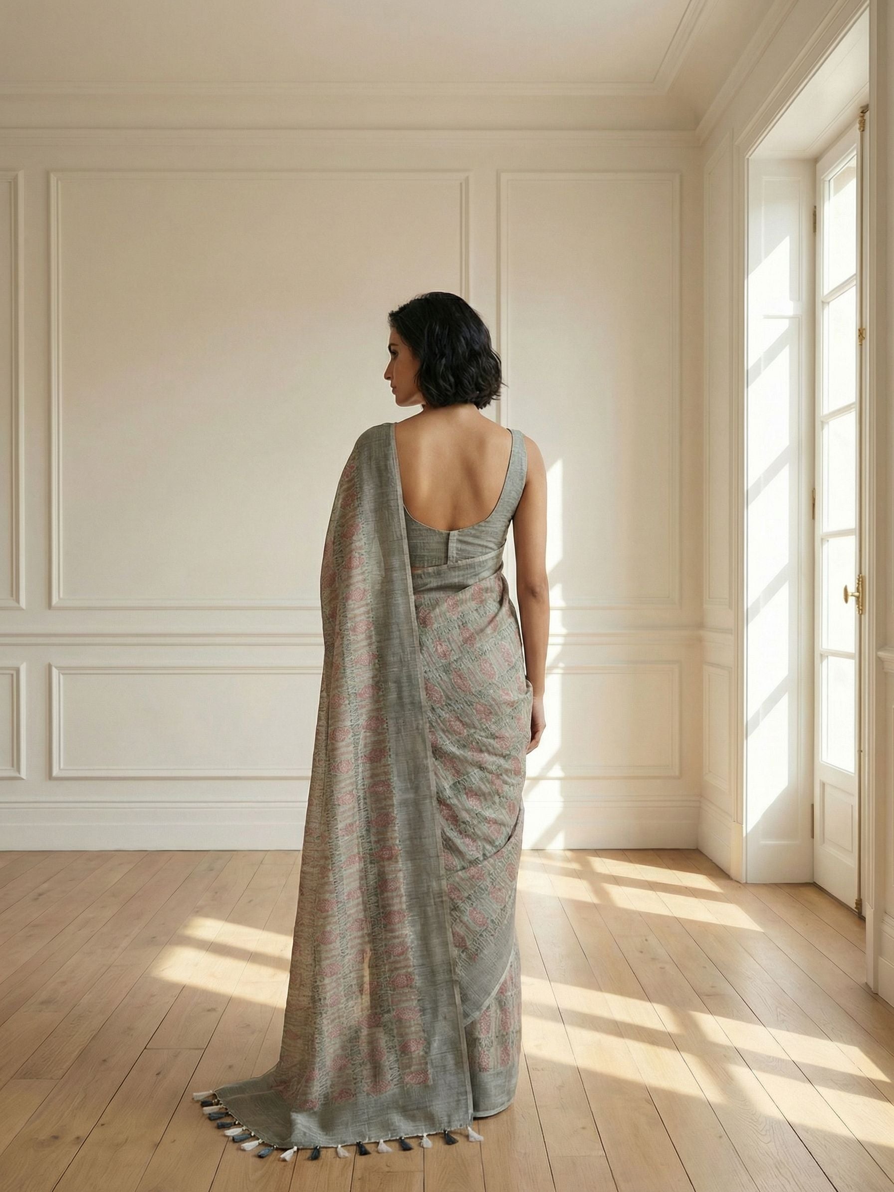 Soft Slate Saree