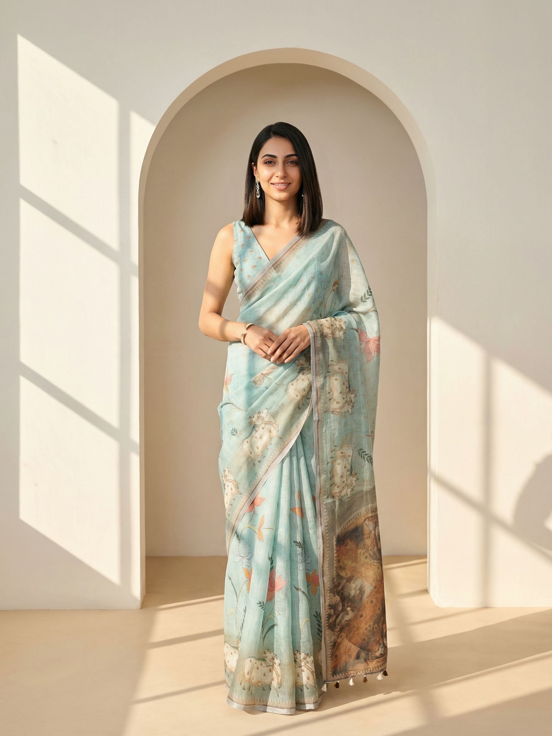 Blue Pichwai Saree