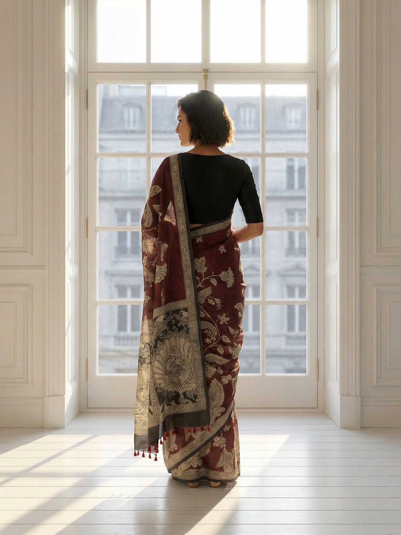 Peacock Floral Saree