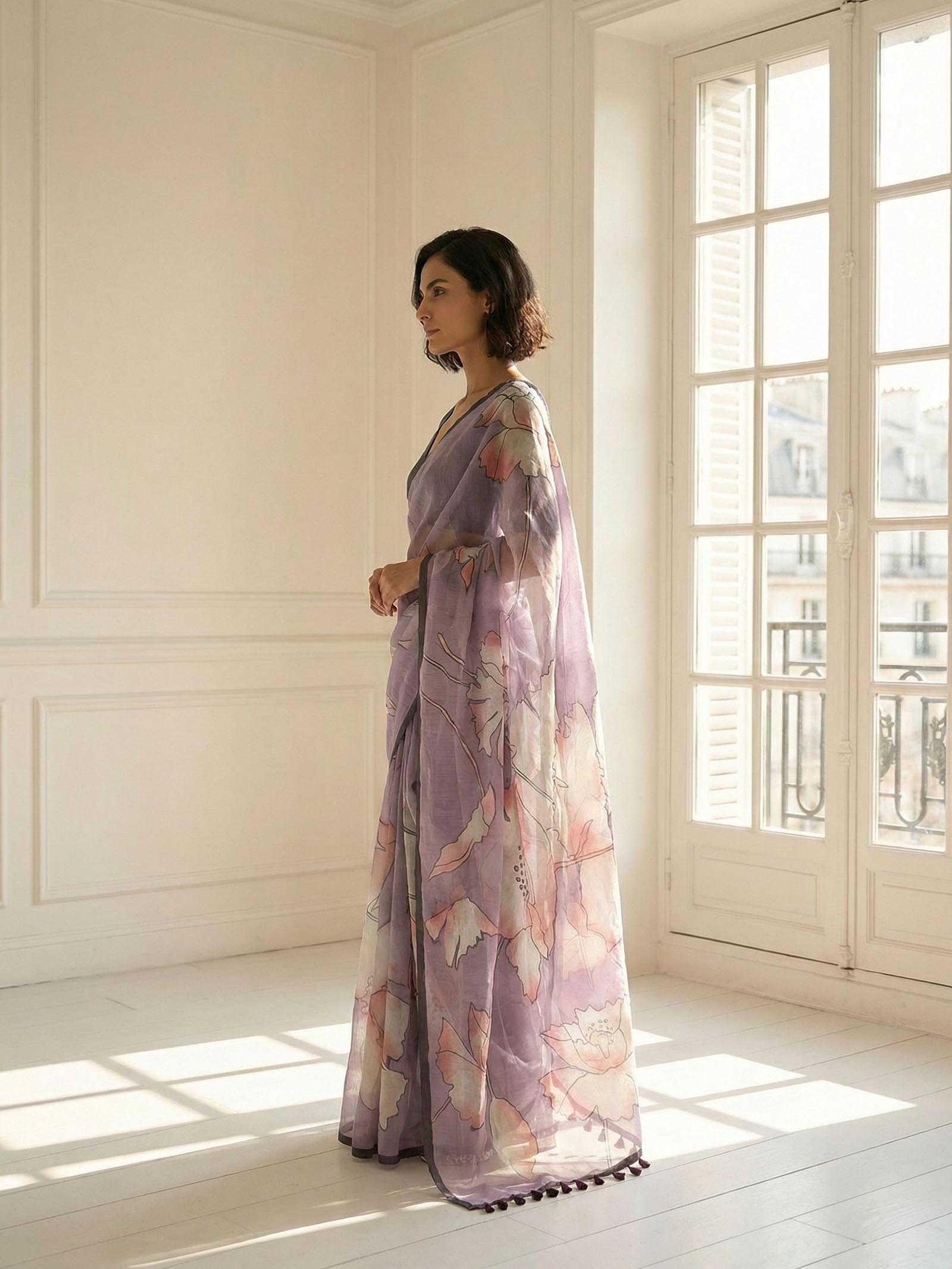 Lavender Luster Saree