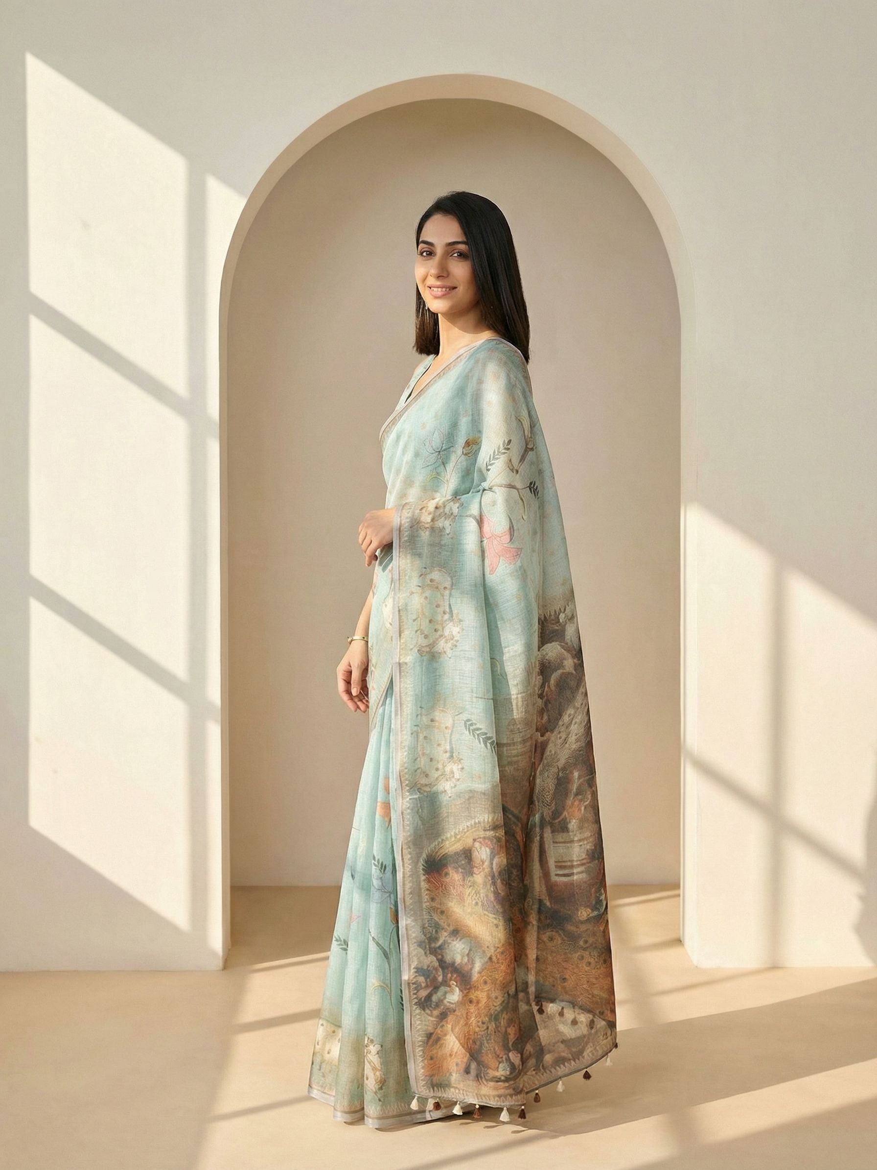 Blue Pichwai Saree
