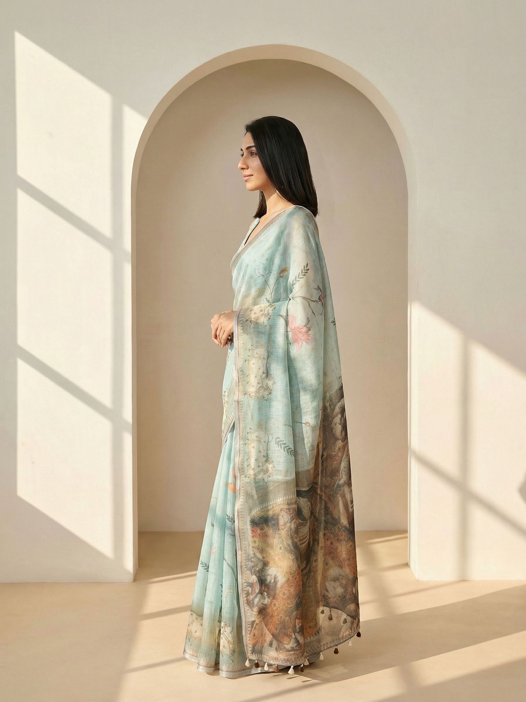 Blue Pichwai Saree