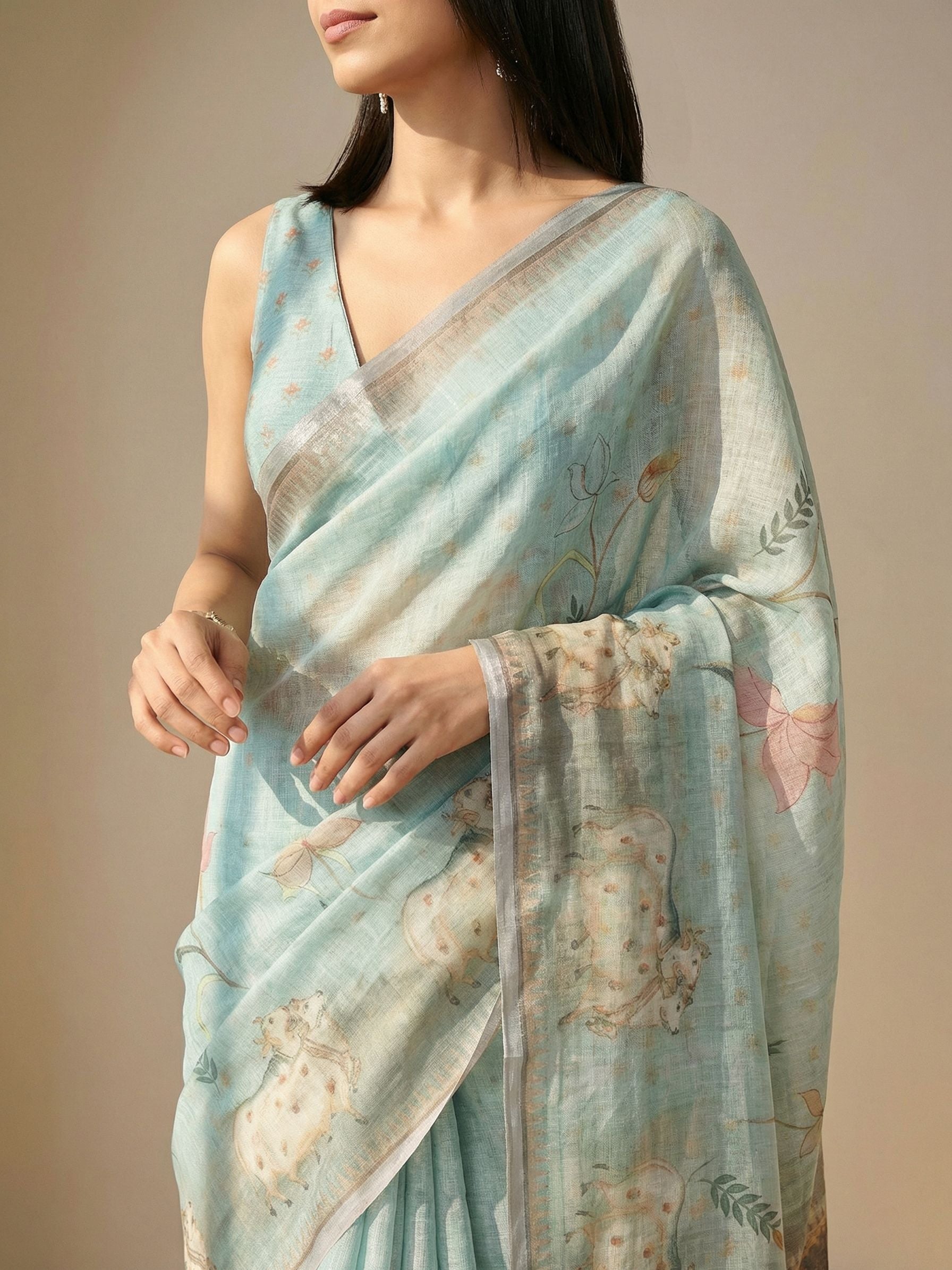 Blue Pichwai Saree