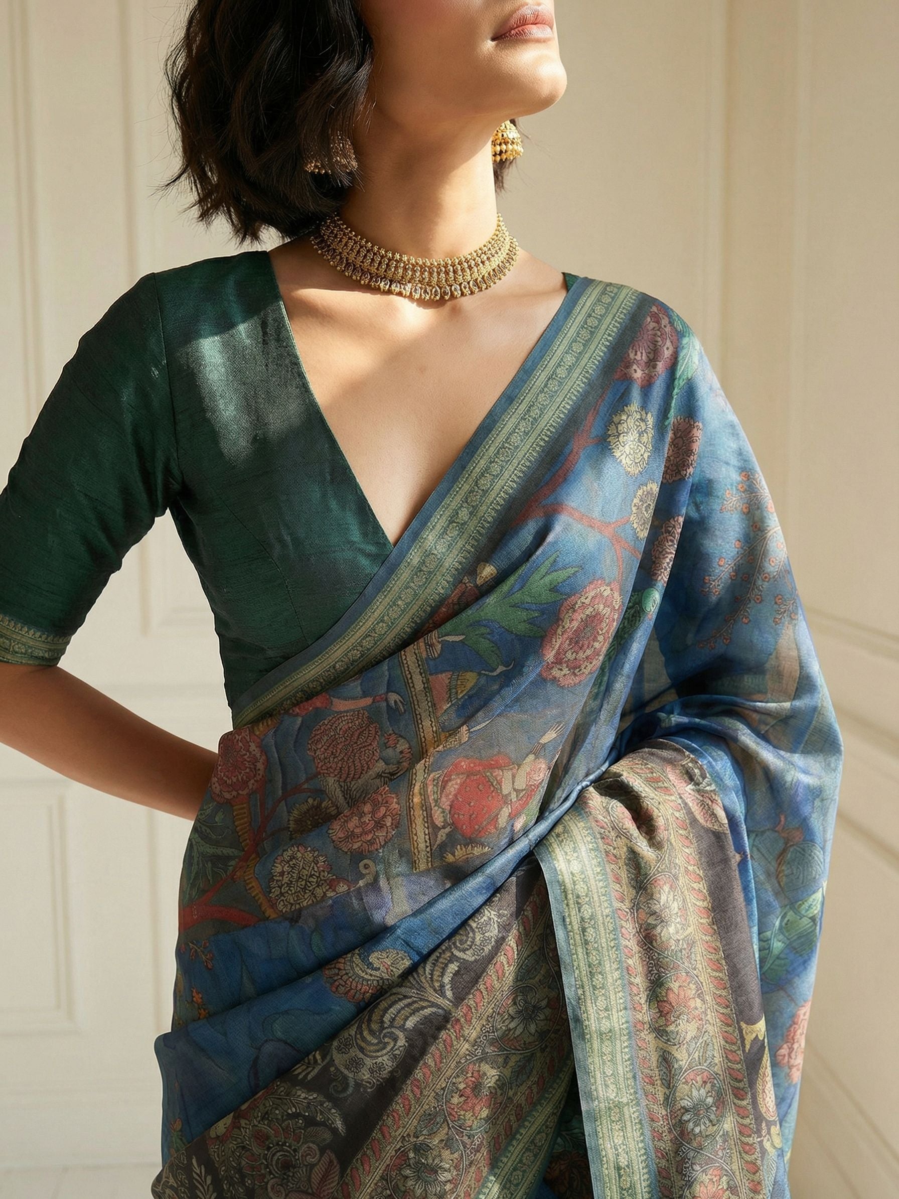 Blue Shade Saree