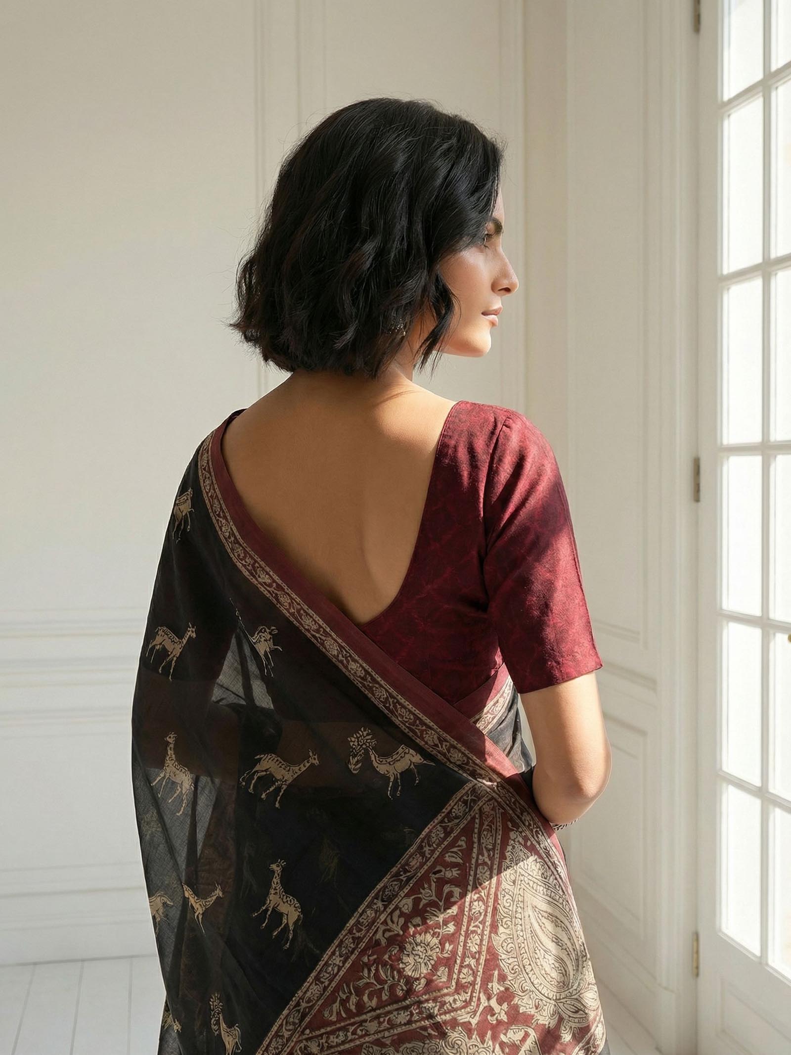 Grey with Deer Saree