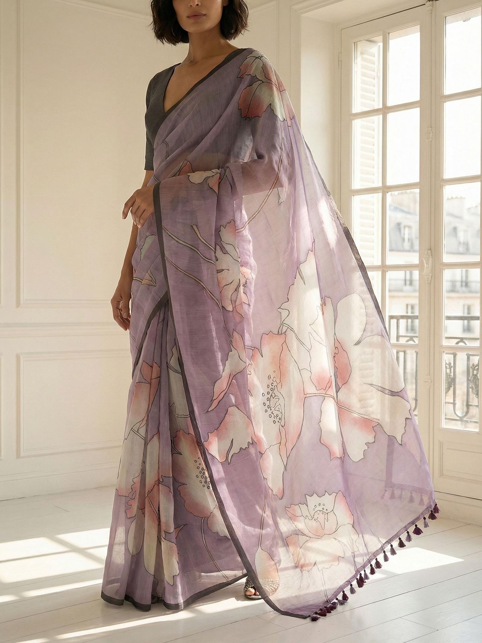 Lavender Luster Saree