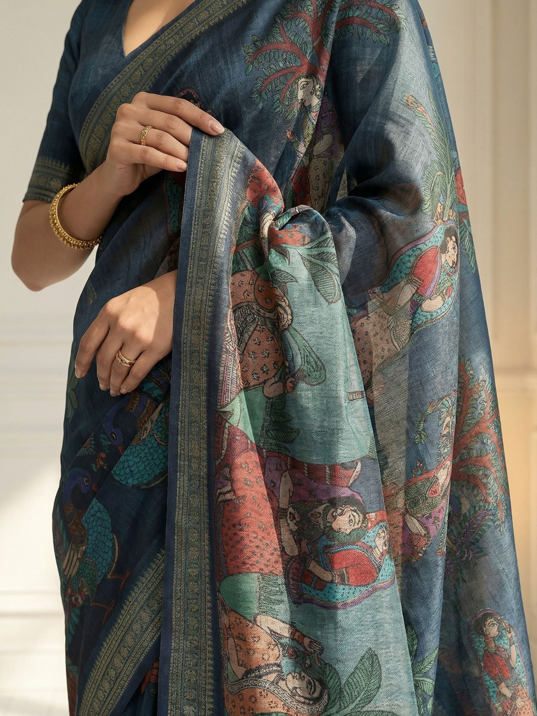 Peacock Blue Saree