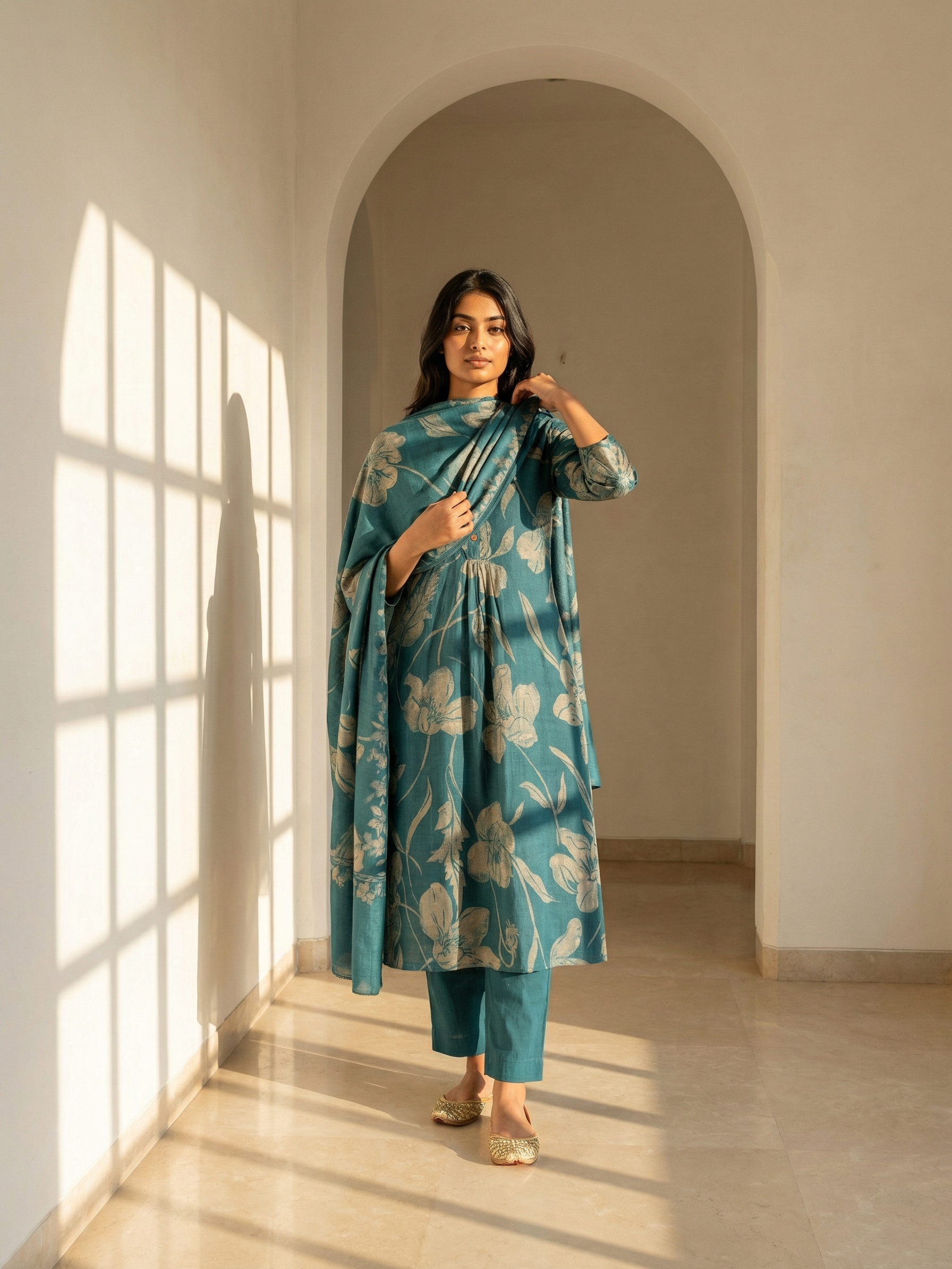Aqua Blossom Suit Set
