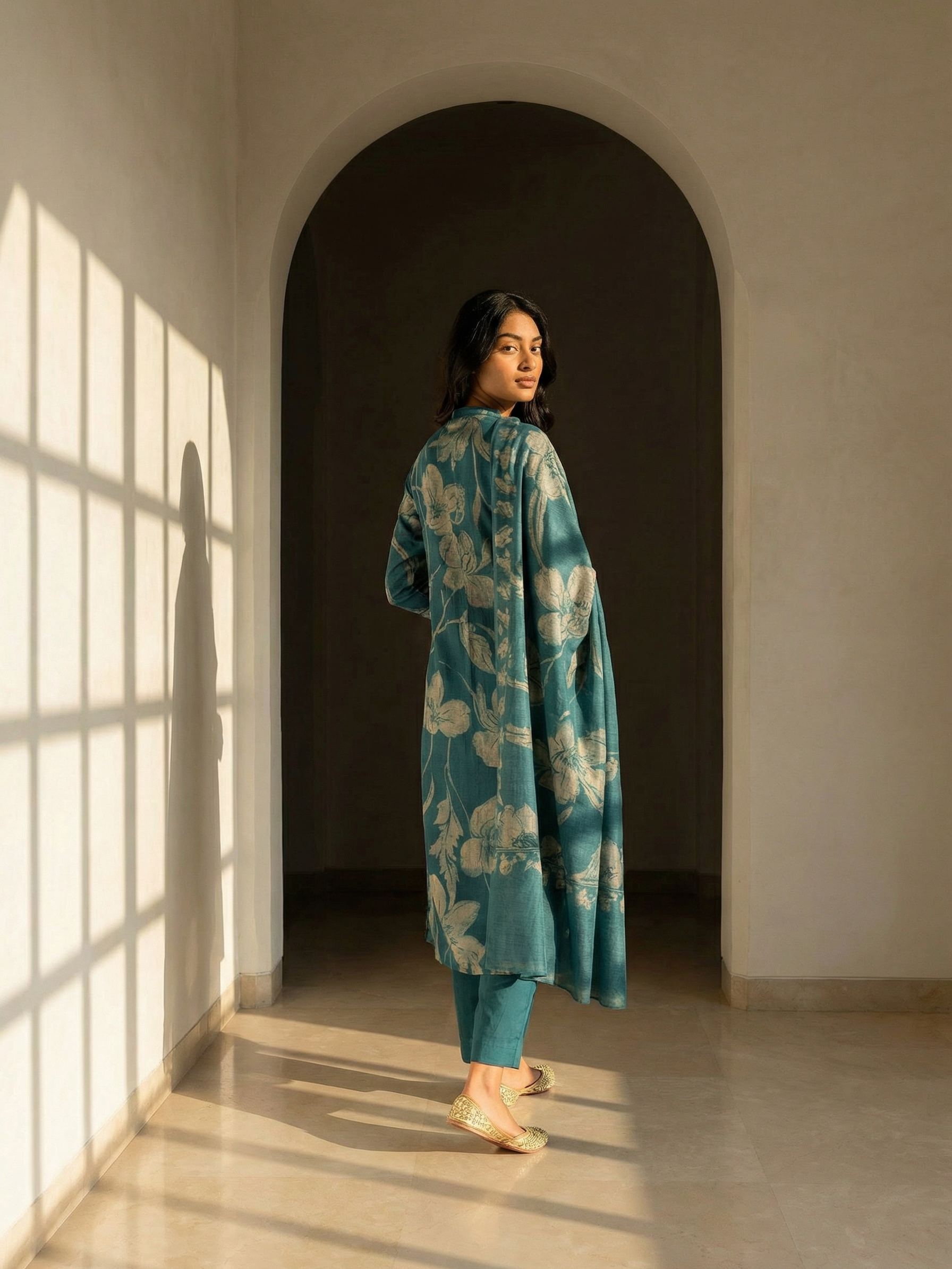Aqua Blossom Suit Set