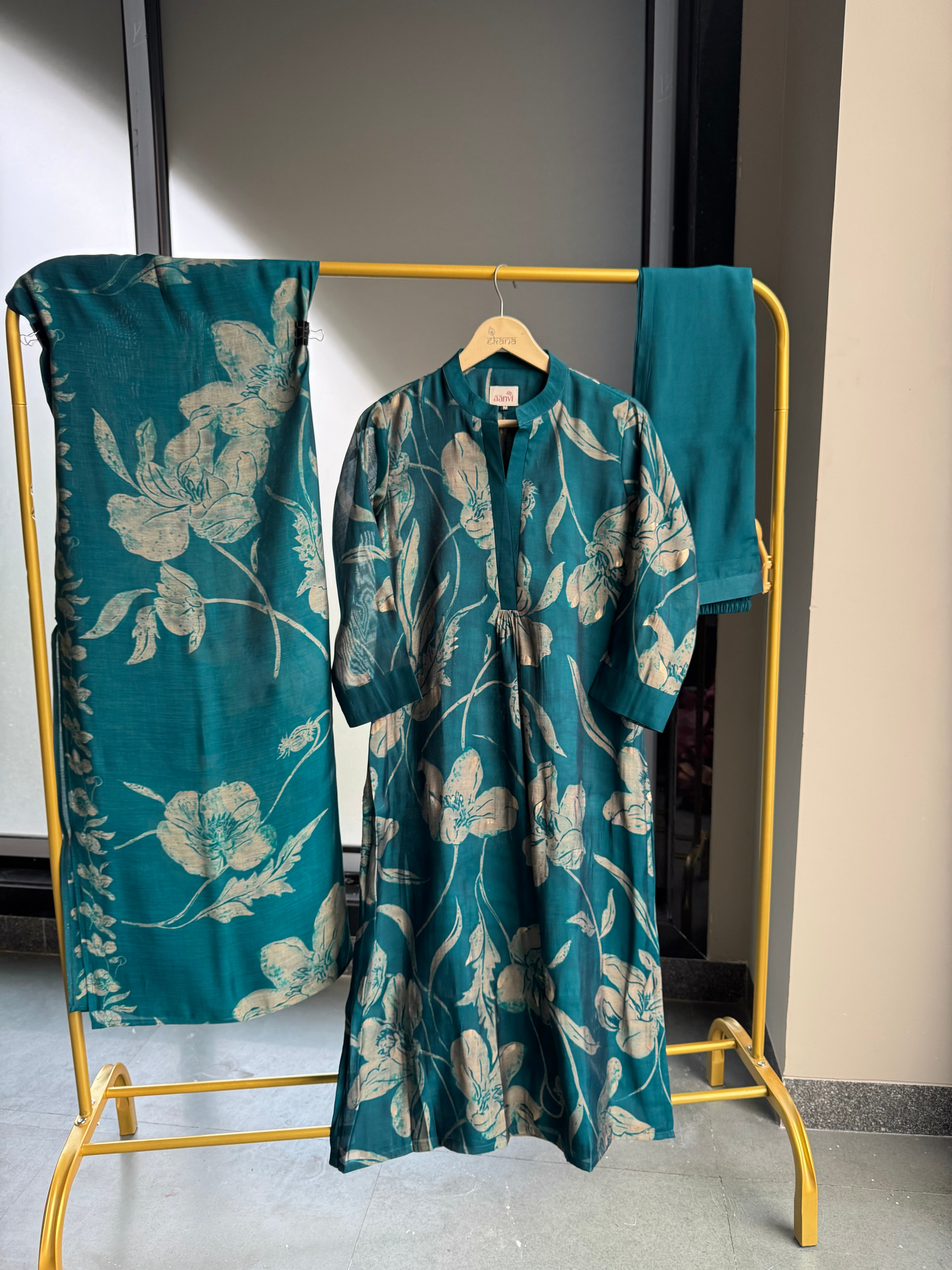 Aqua Blossom Suit Set