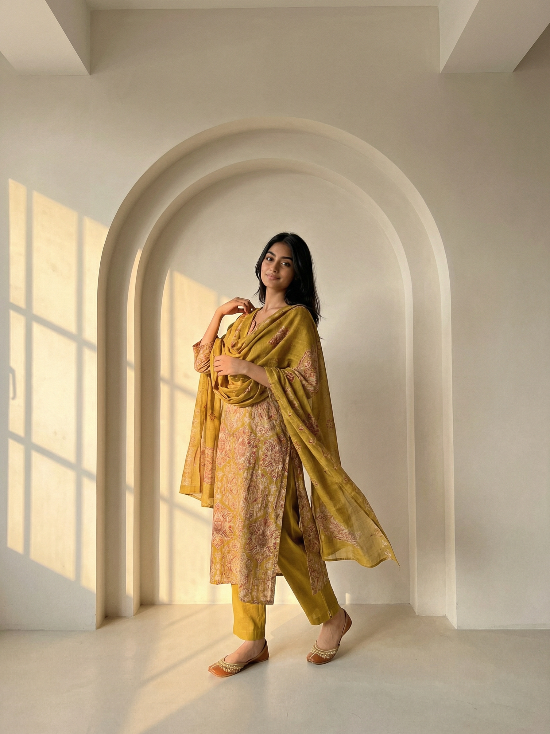 Mustard Mosaic Suit Set