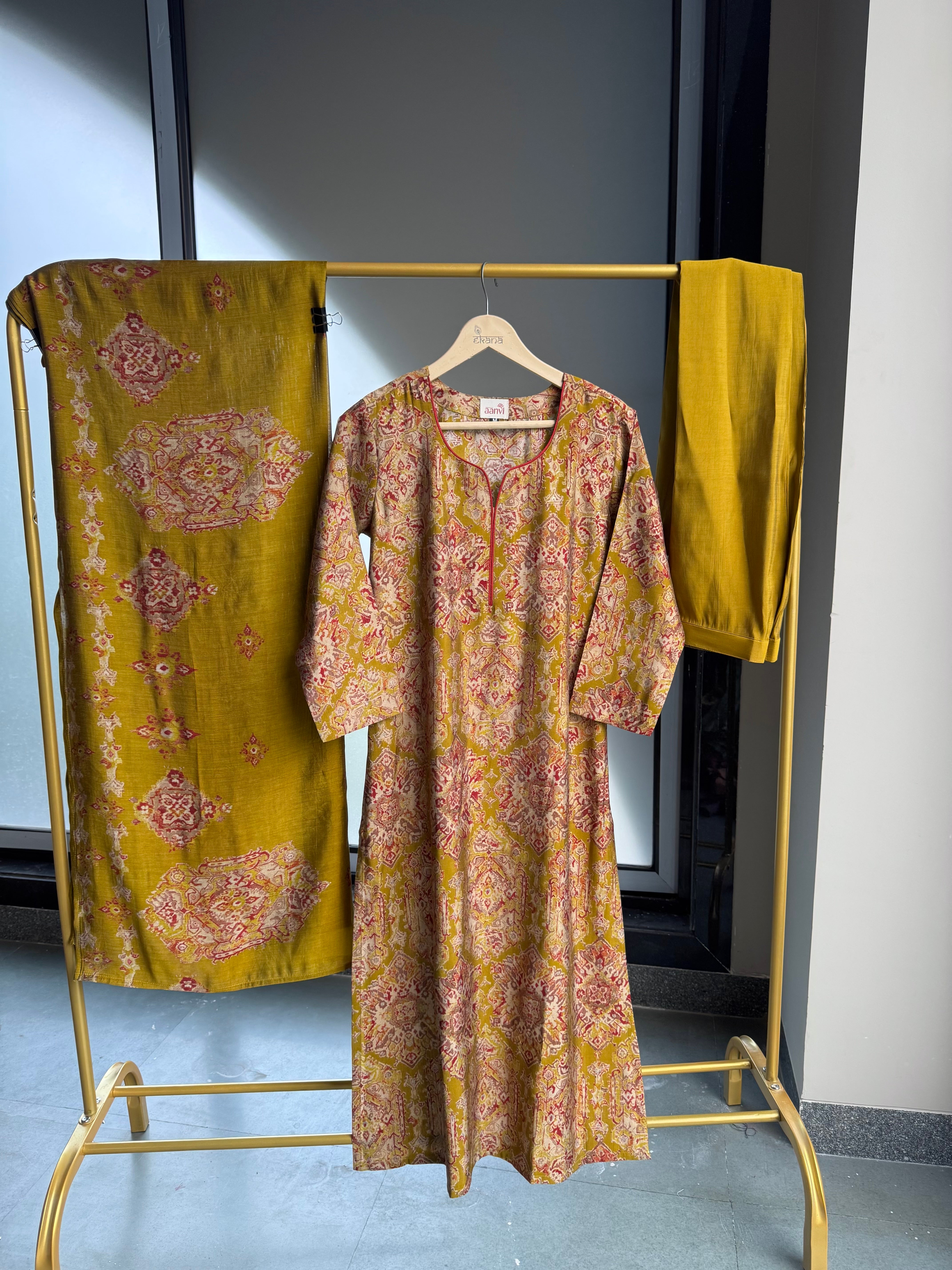 Mustard Mosaic Suit Set