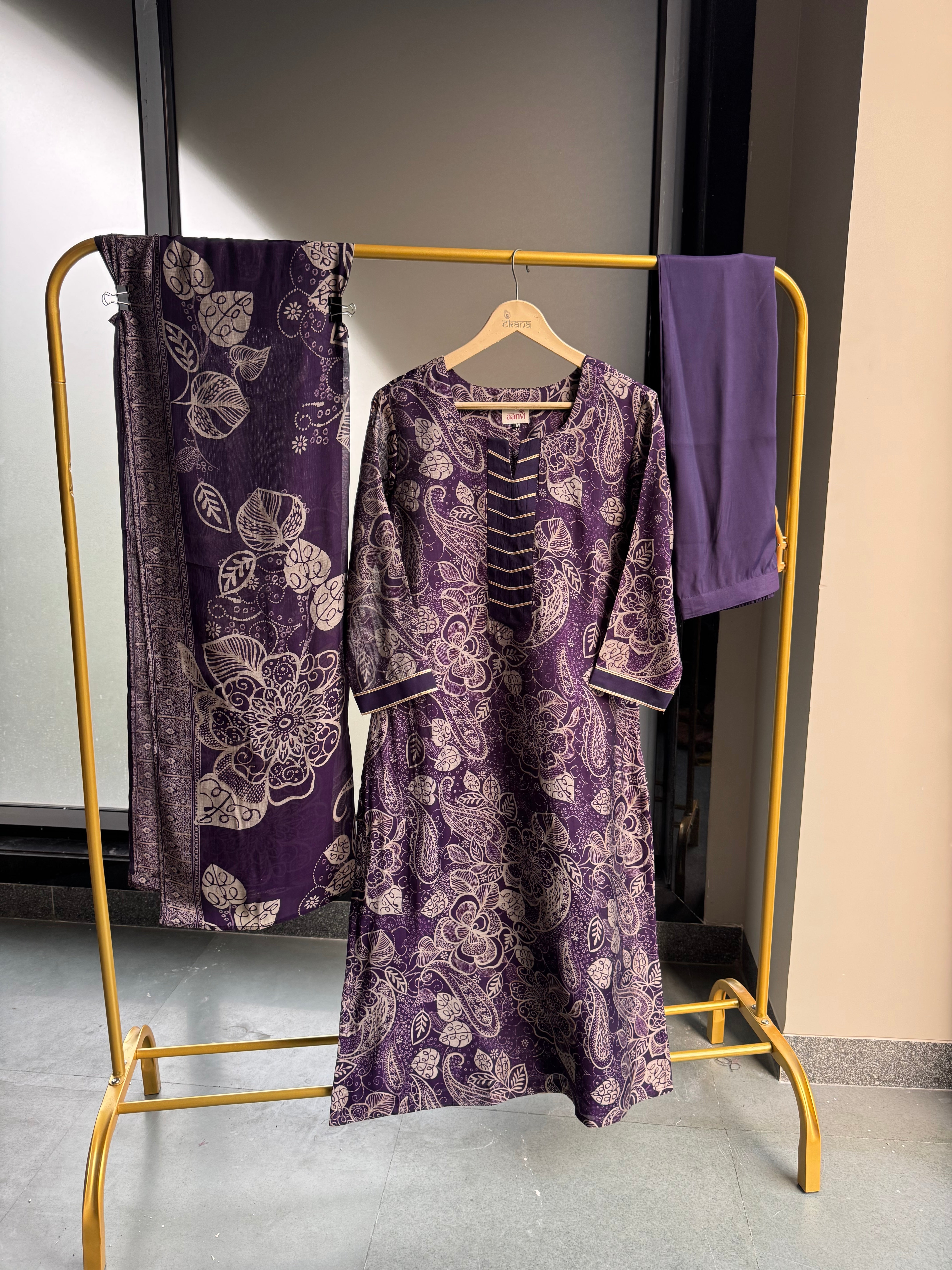 Plum Paisley Suit Set