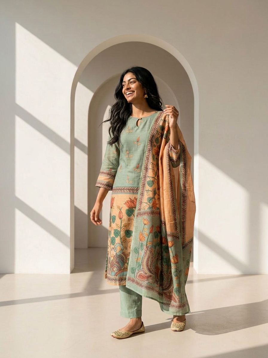 Sunehri Lotus Suit Set