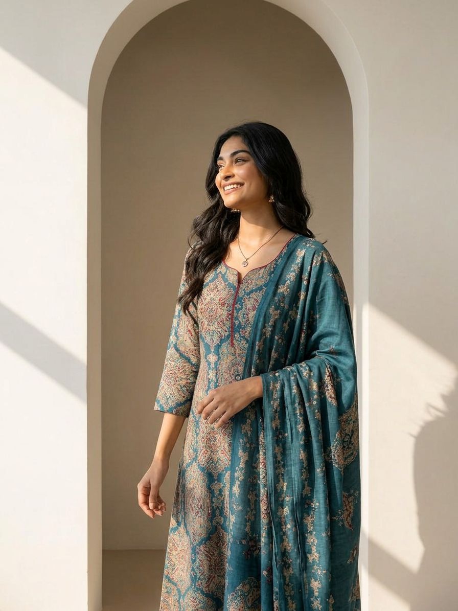 Tanvi Teal Suit Set