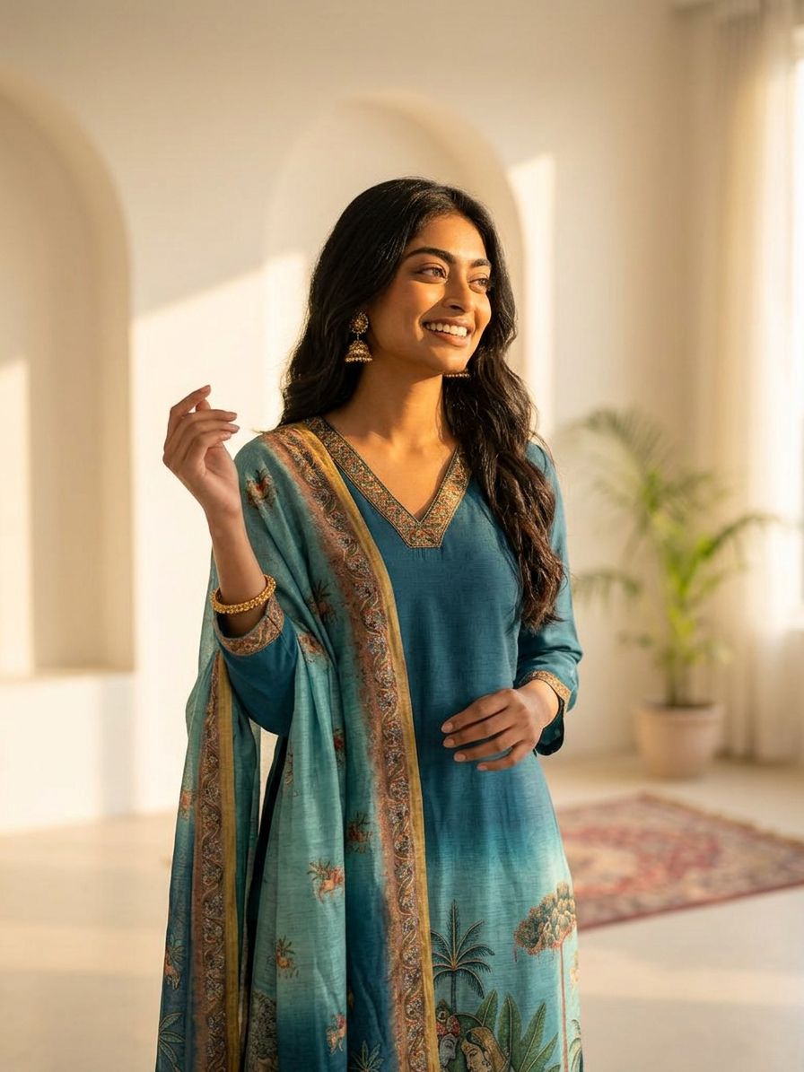 Blue Vatika Suit Set