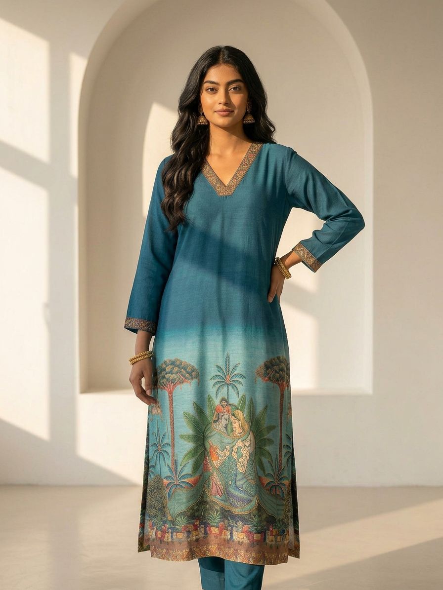 Blue Vatika Suit Set