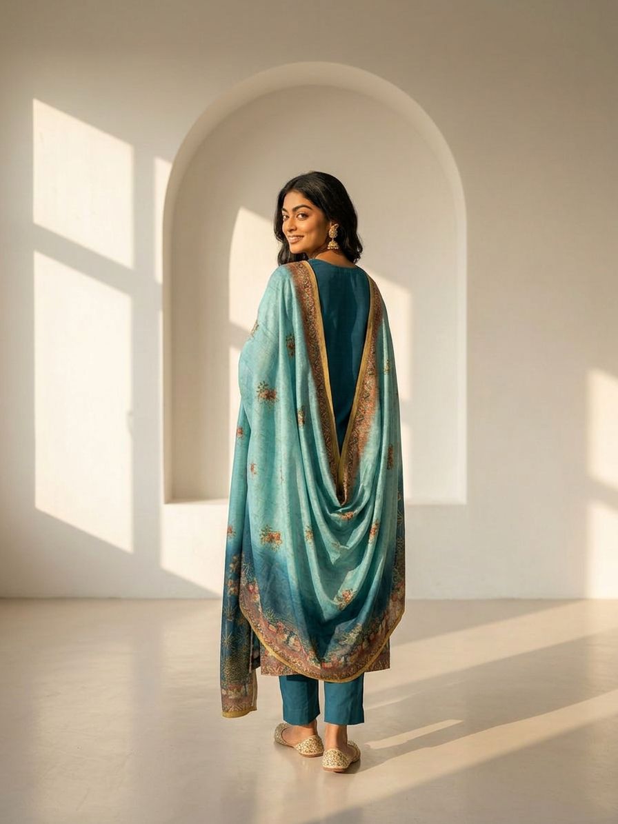 Blue Vatika Suit Set