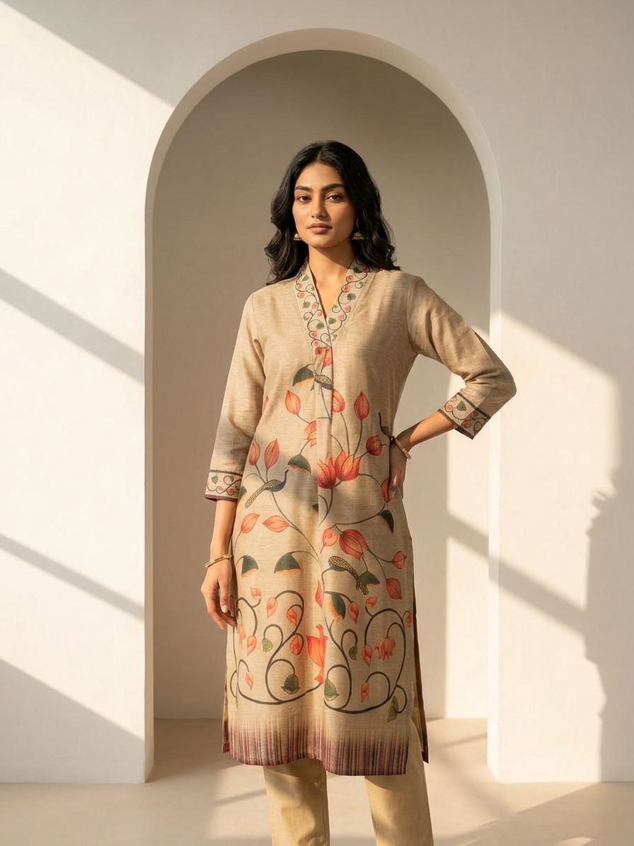 Beige Blossom Suit Set