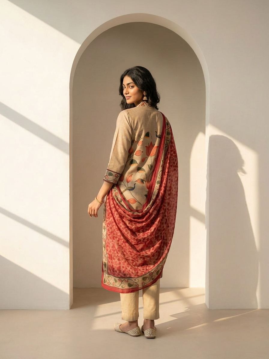 Beige Blossom Suit Set