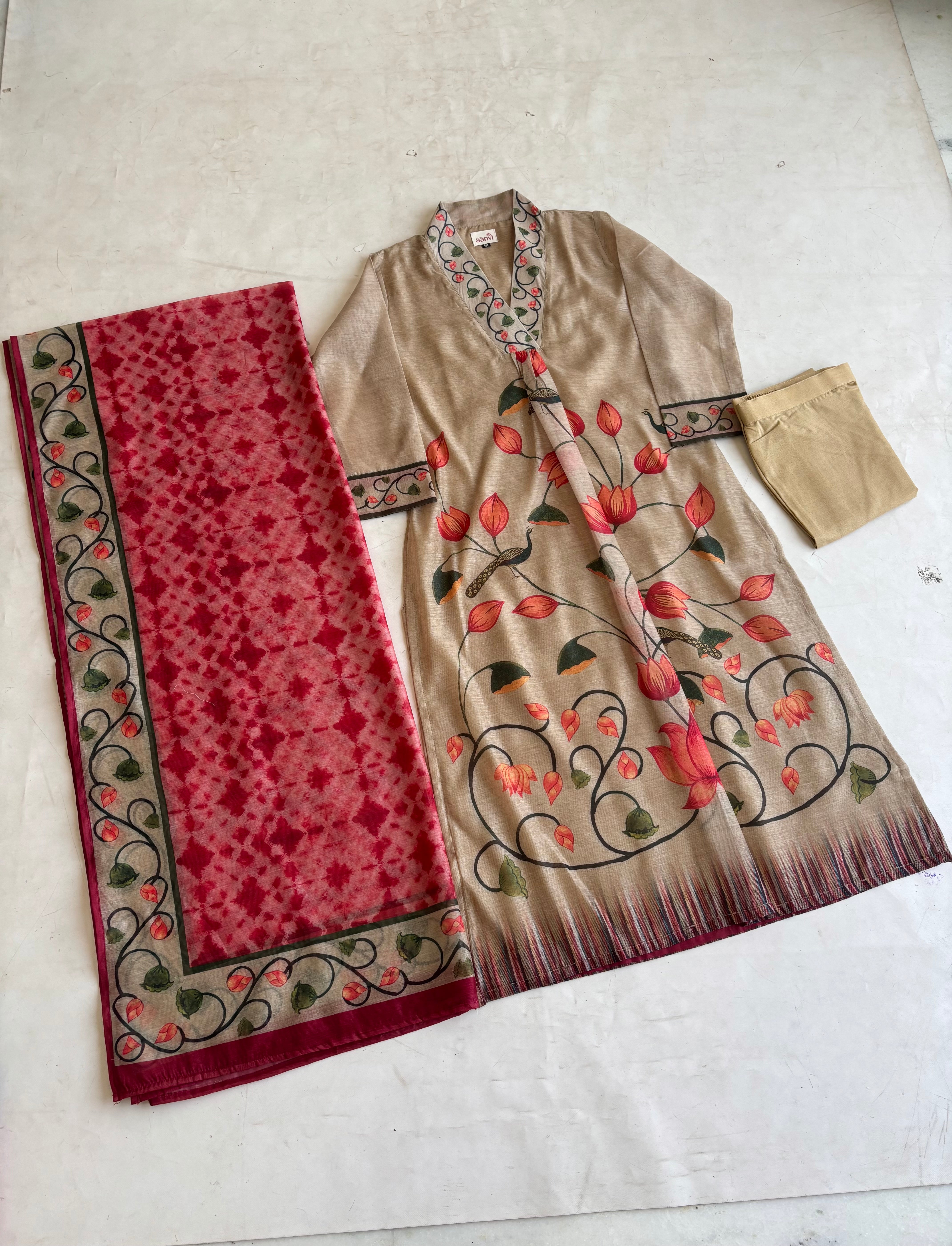 Beige Blossom Suit Set